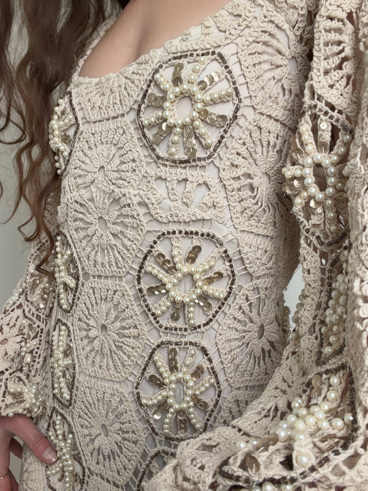 Embellished Crochet Milkmaid Mini