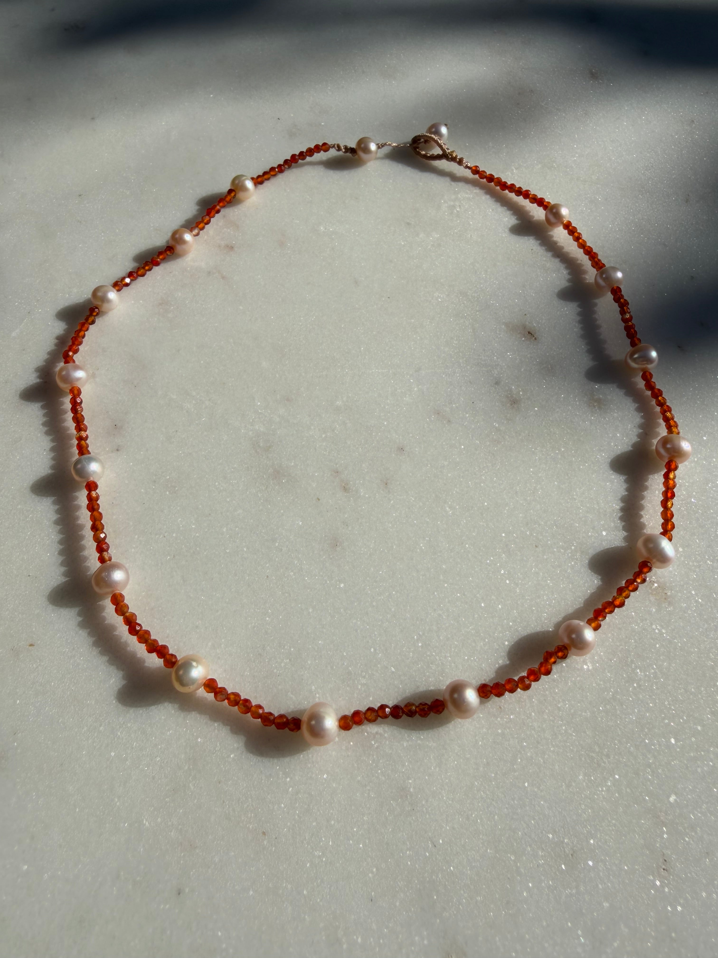 Golden Hour Pearl Necklace