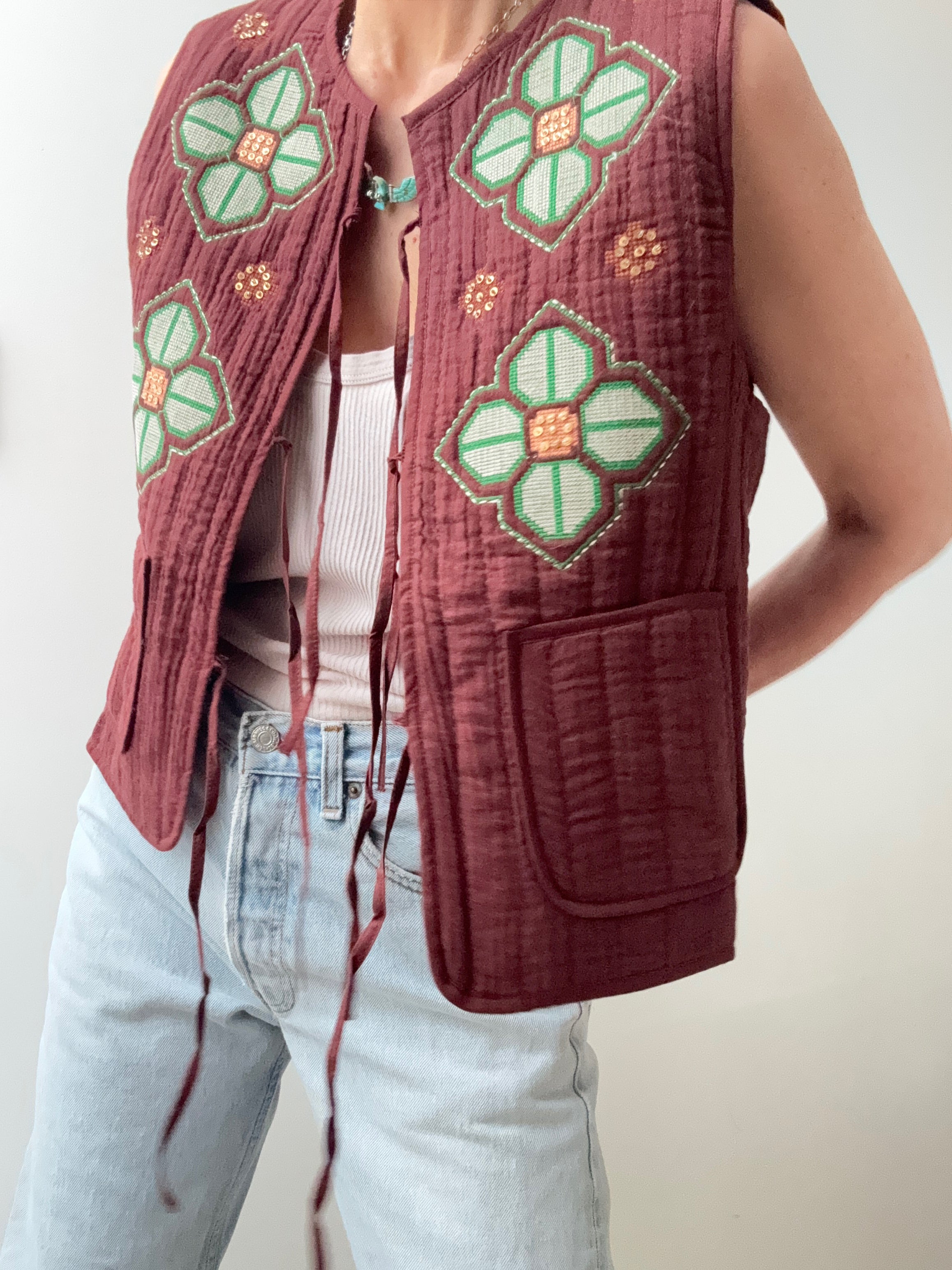 Gilet with Embroidery