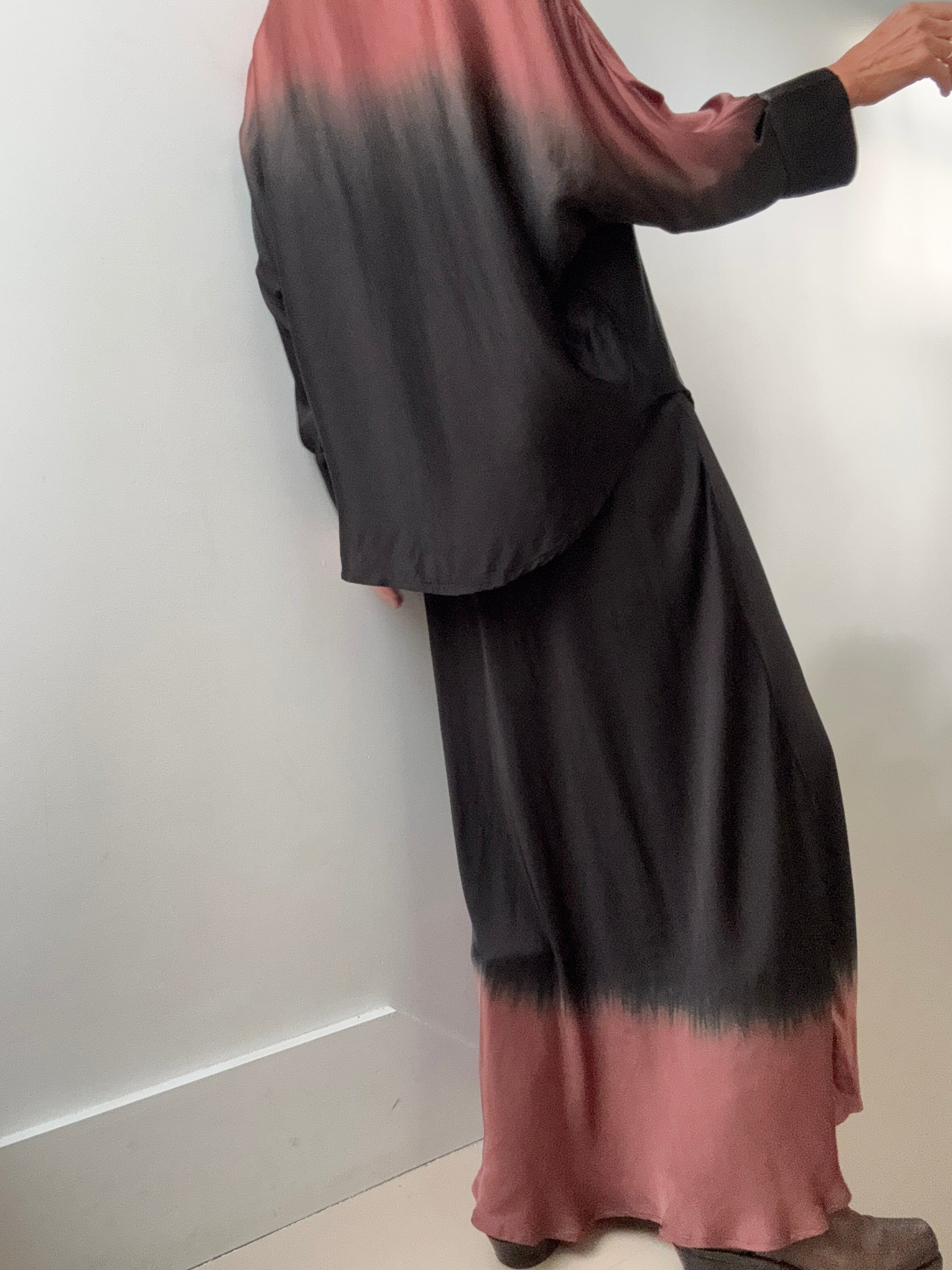 Silk Ombre Skirt Pecan