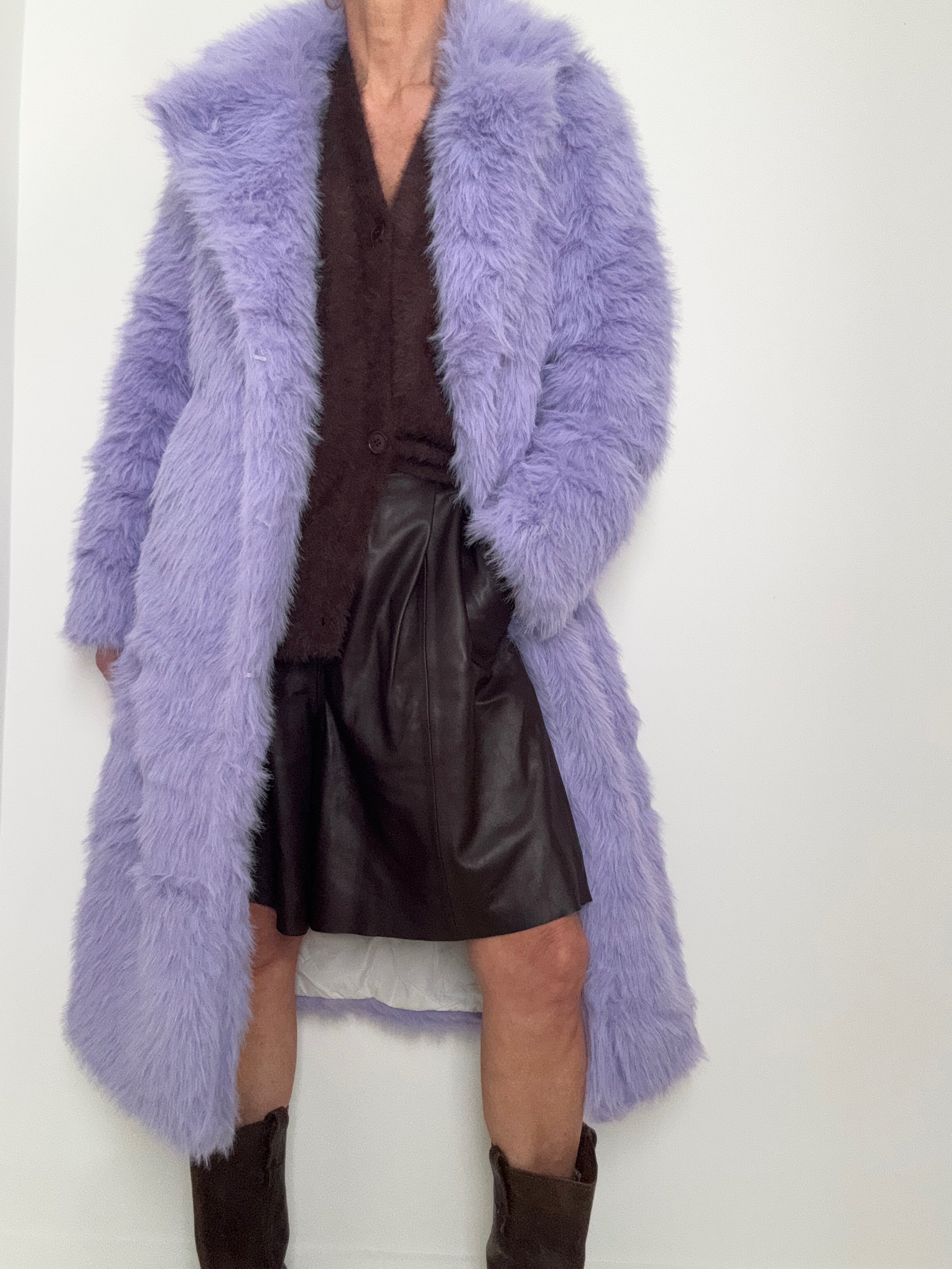 Lilac Rabbit Fur Coat
