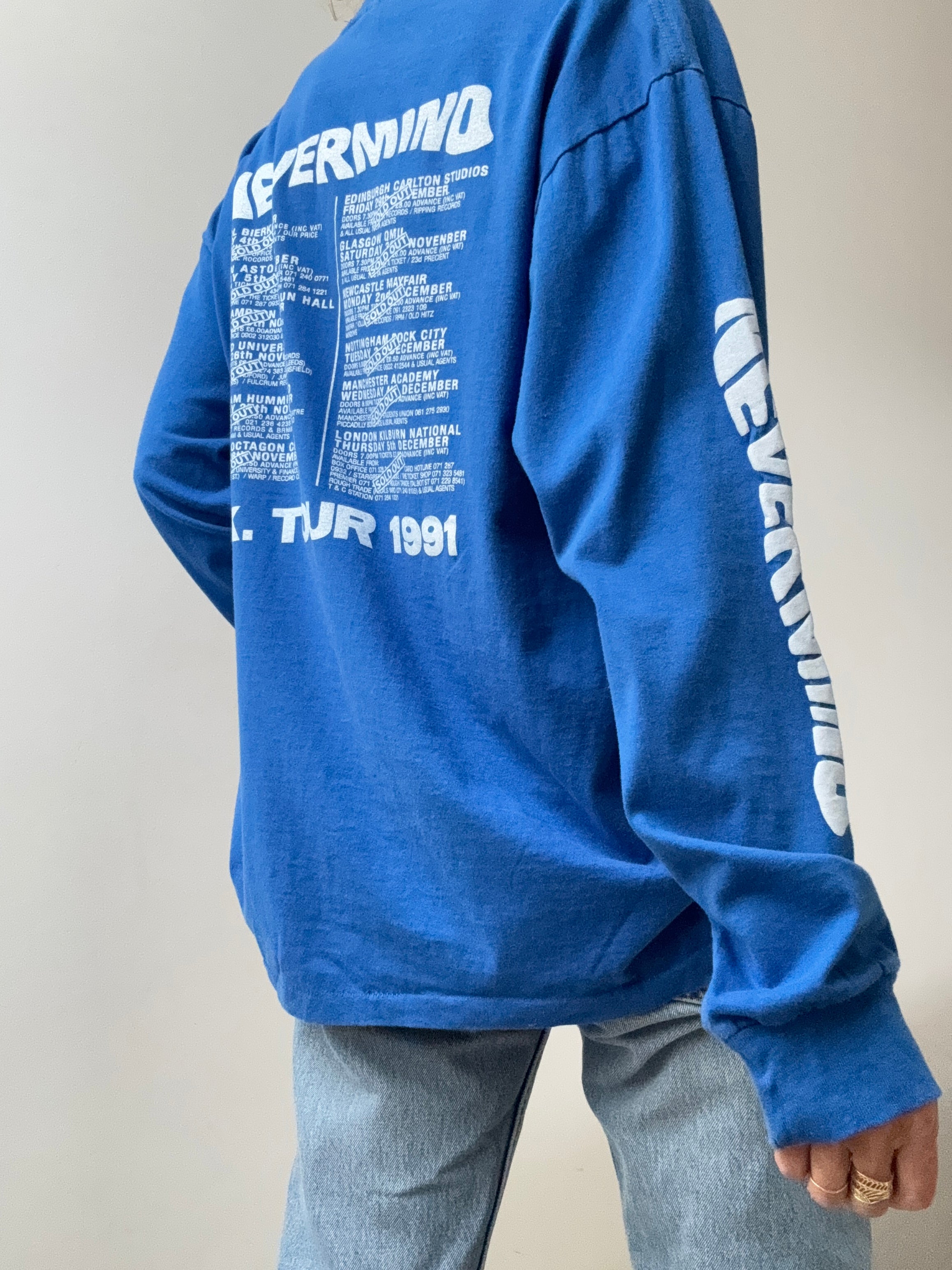 Vintage Style Nevermind Blue Tee Long Sleeve