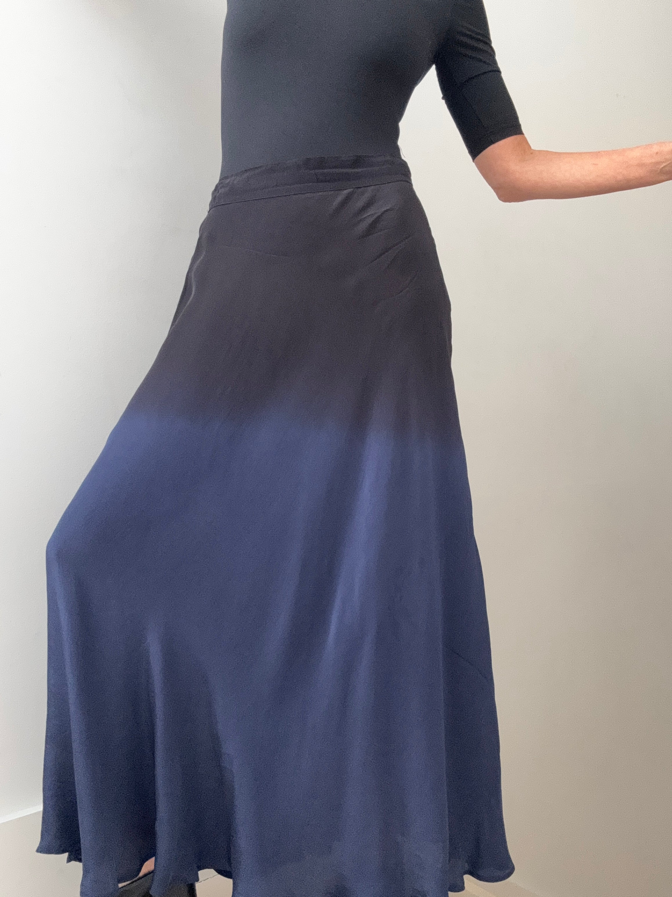 Silk Cezanne Skirt Ombre Blue