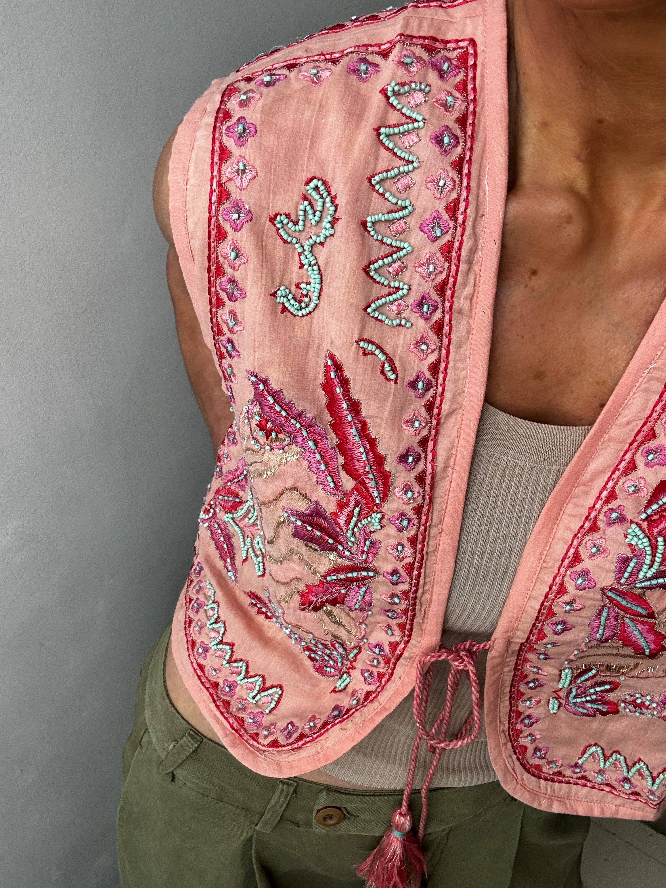 Amina Cotton Vest Pink