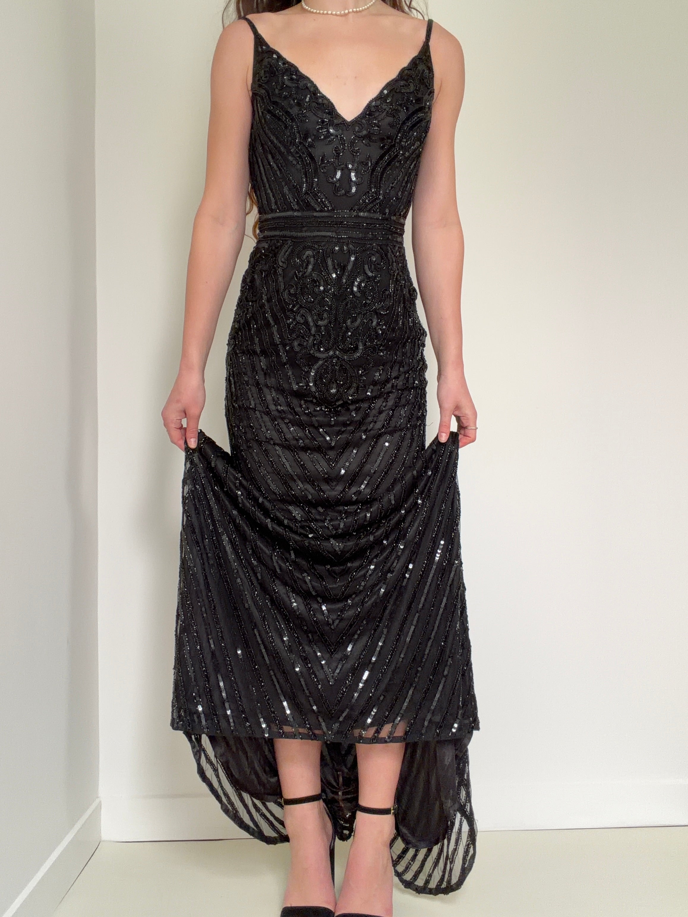 Morticia Addams Sequin Maxi