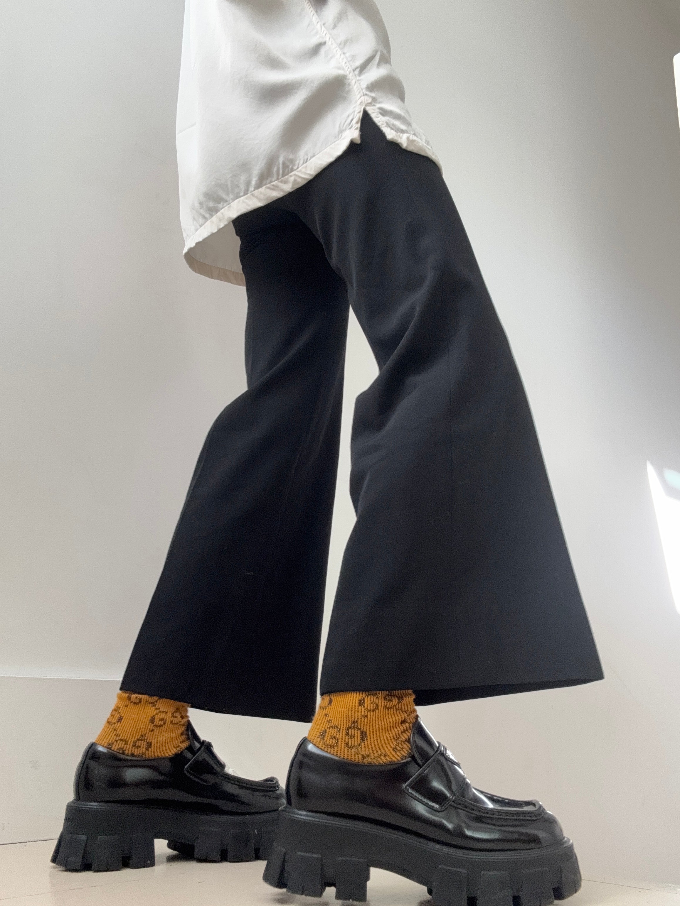 Vintage Black Wide Leg Suit Pants