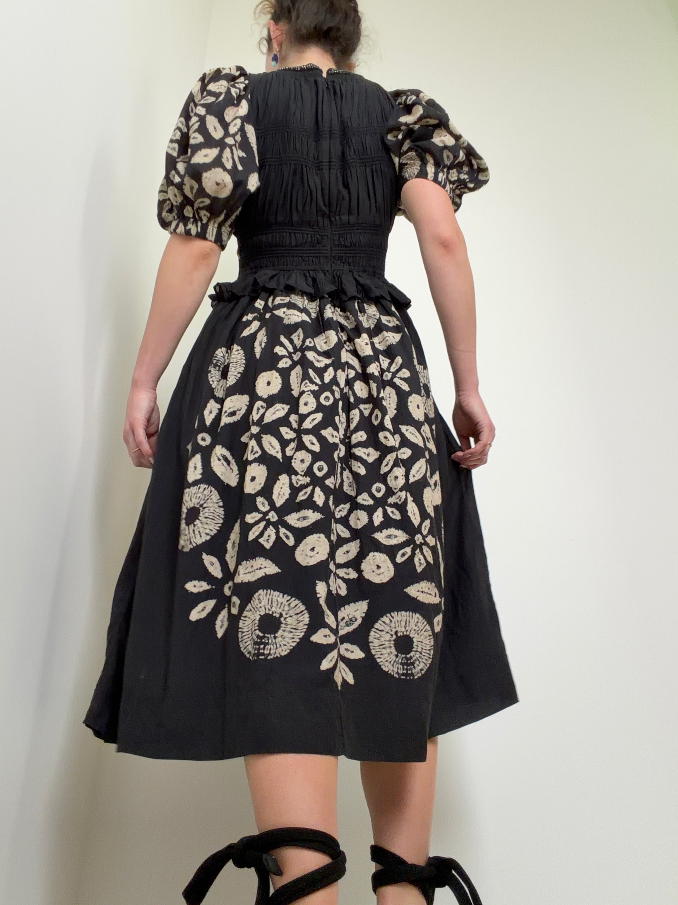 Batik Floral Midi Dress