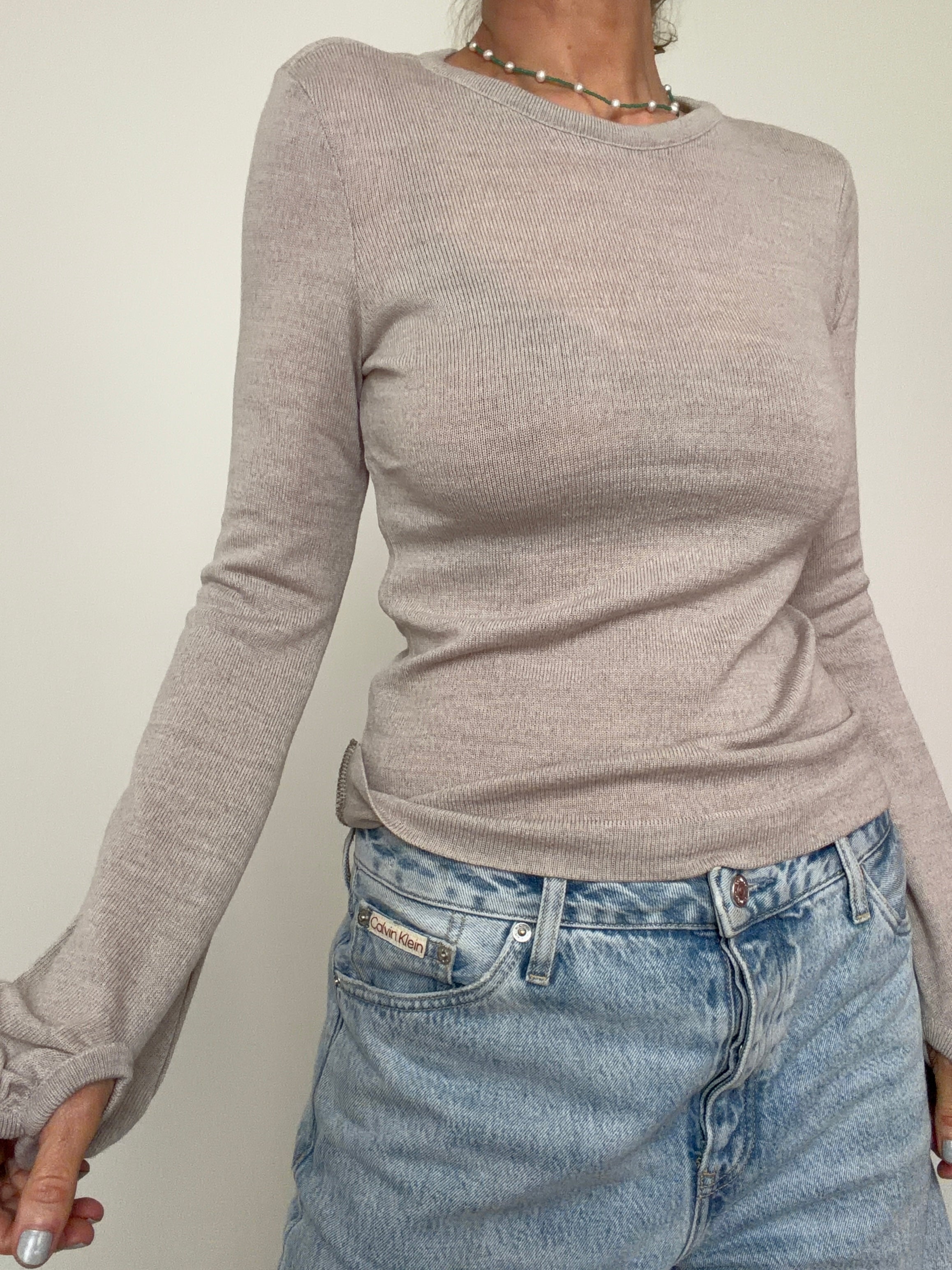 Bell Sleeve Merino Mushroom