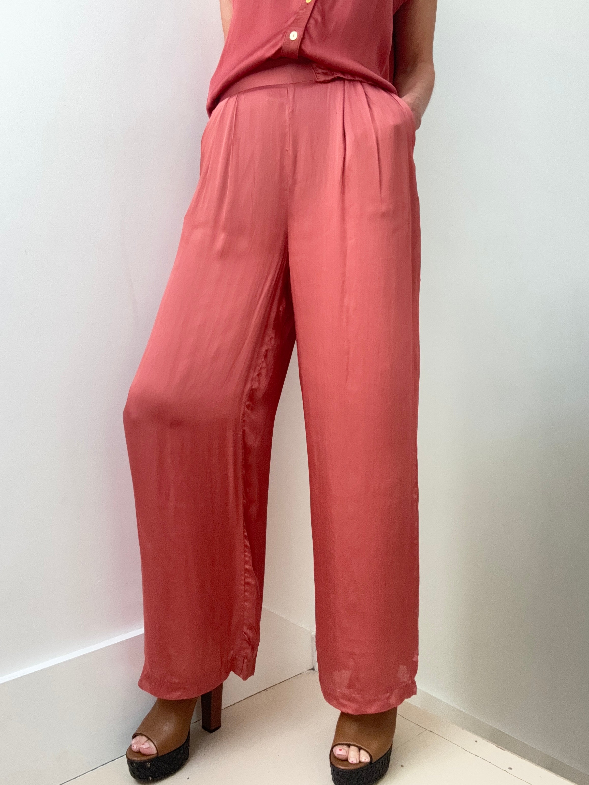 Wide Leg Pants Rust