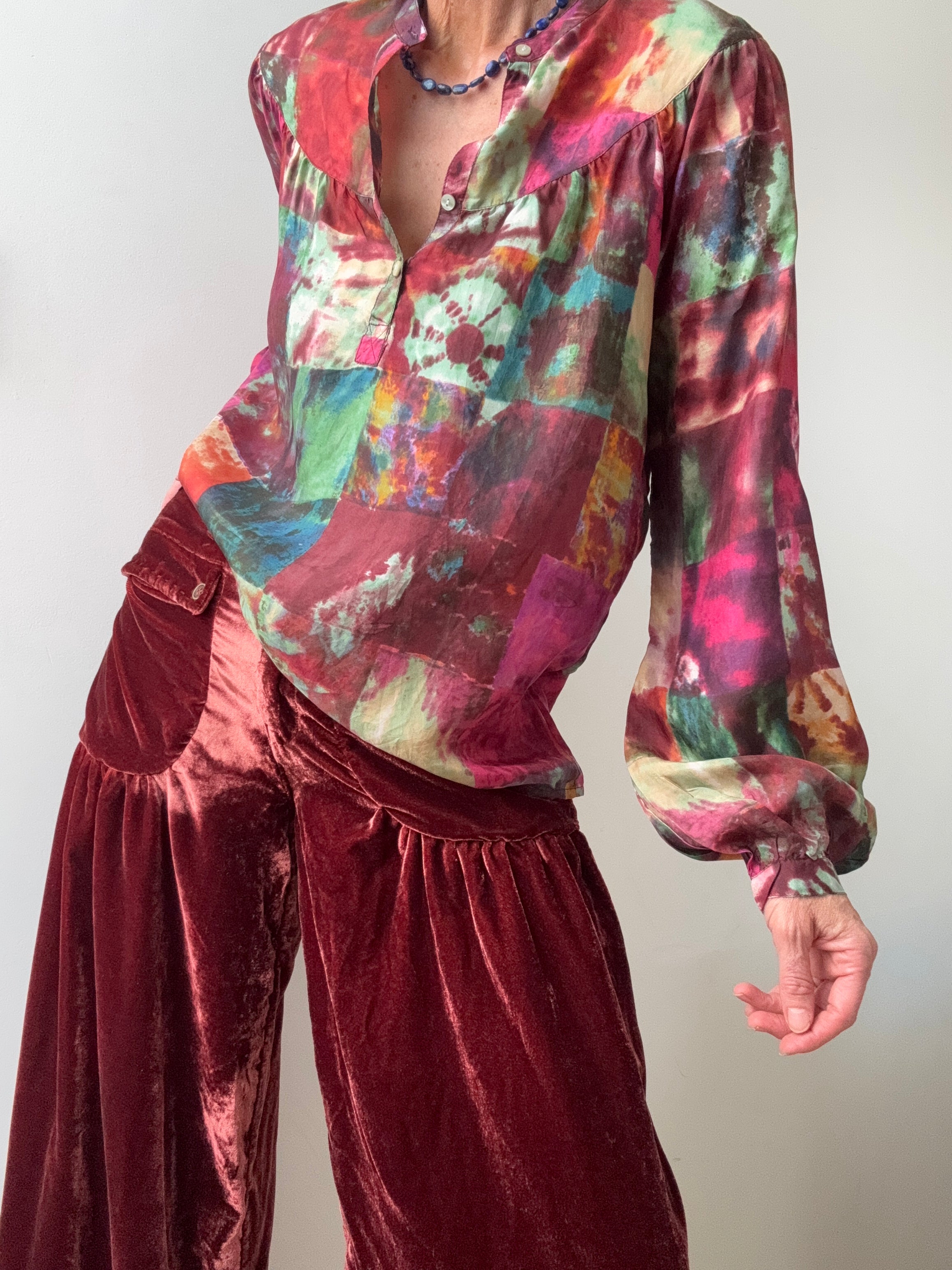 Lucky Brand Tie Dye Silk Blouse | Shirts