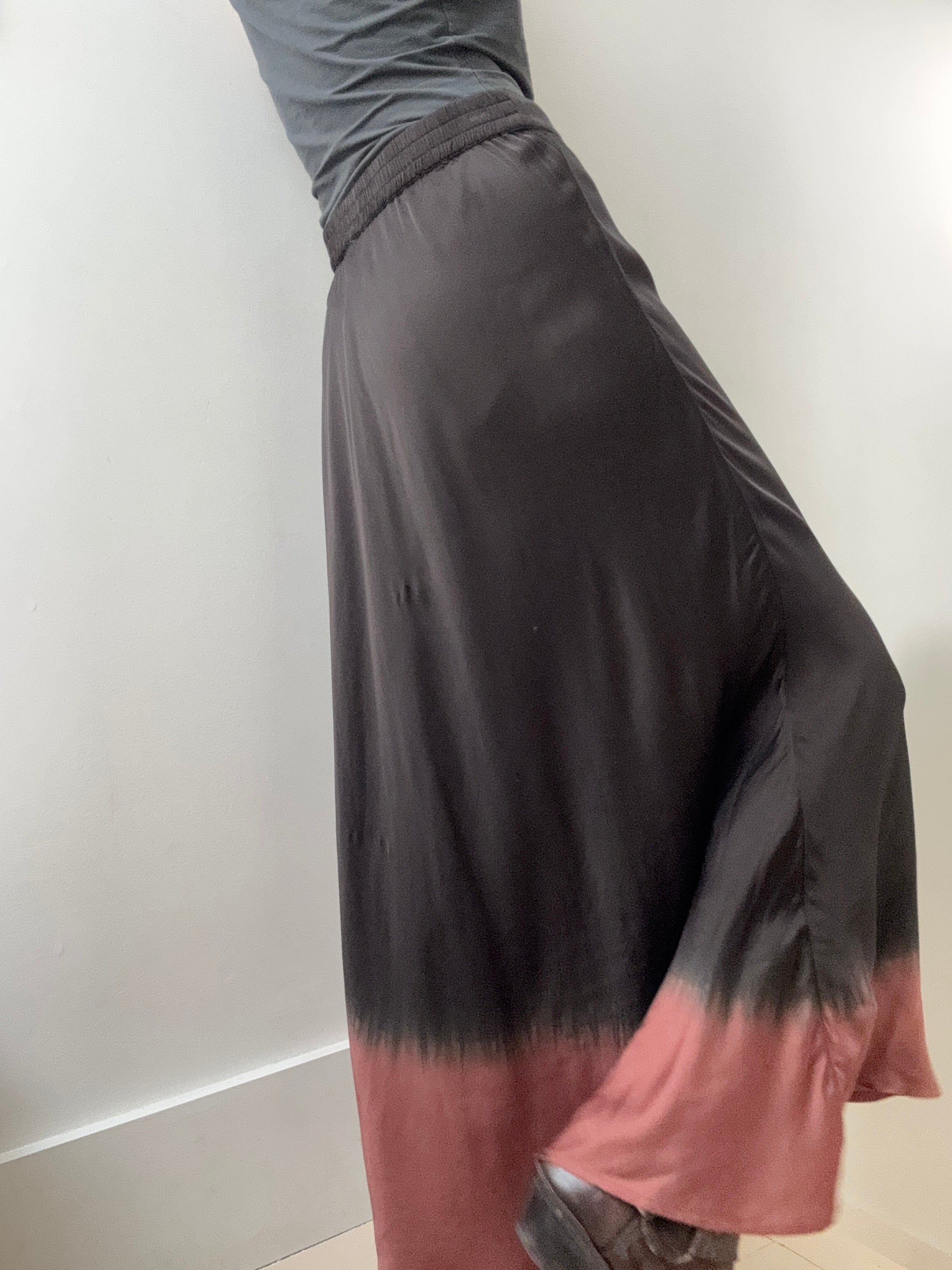 Silk Ombre Skirt Pecan