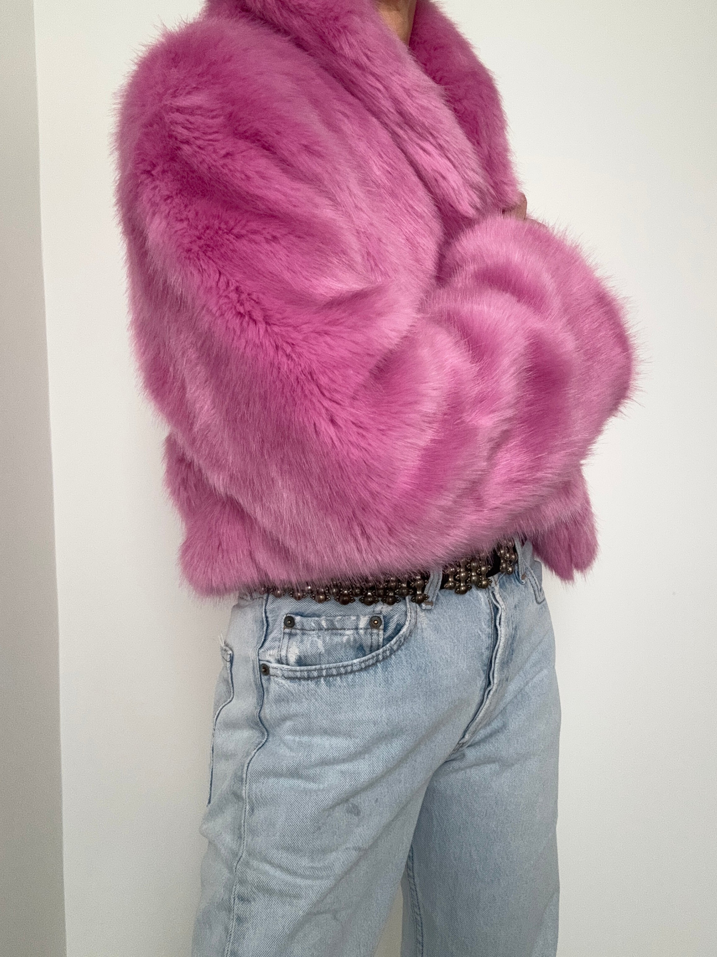 Lolly Pink Rabbit Fur