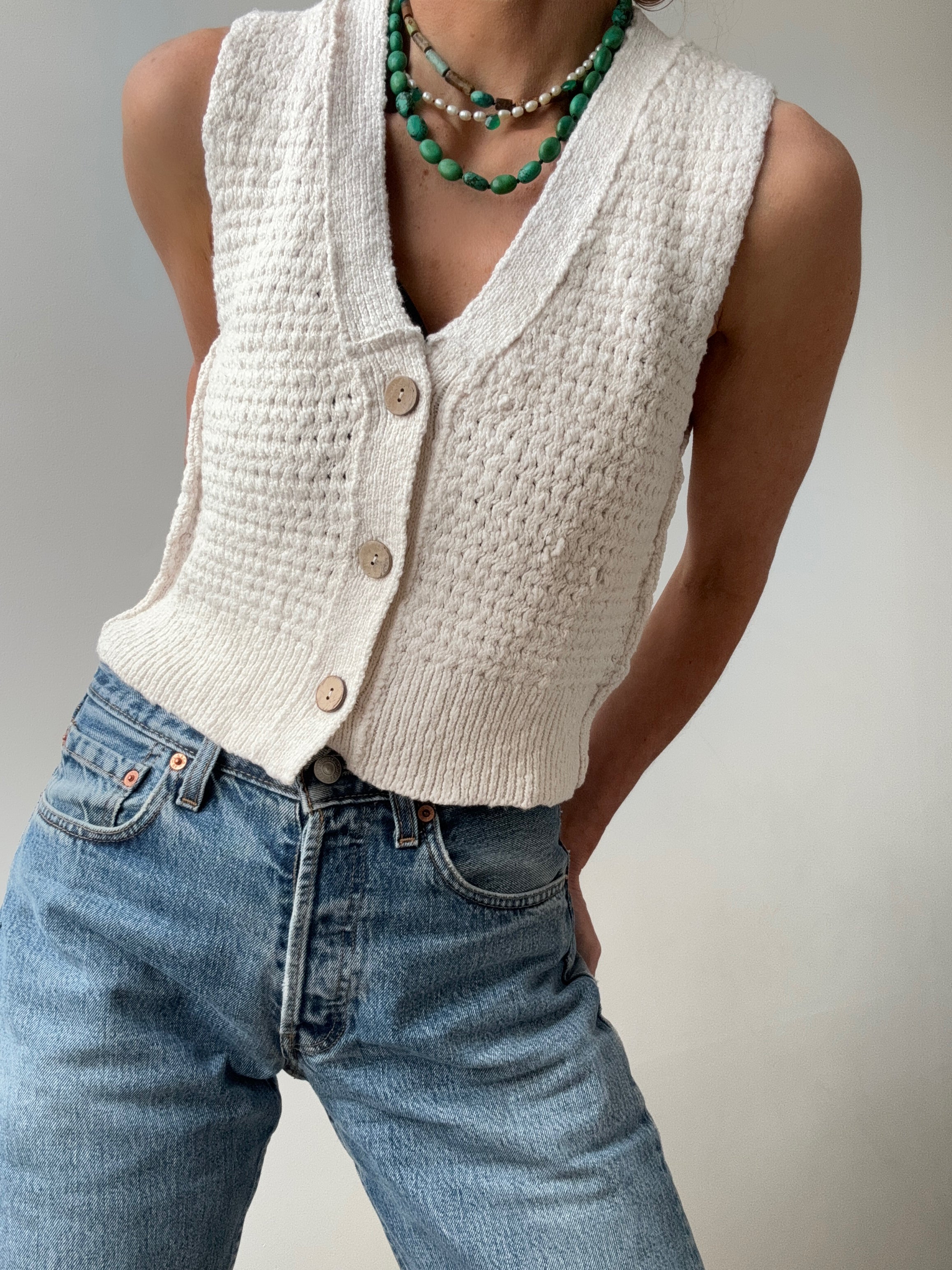 Free People Ava Vest Ivory