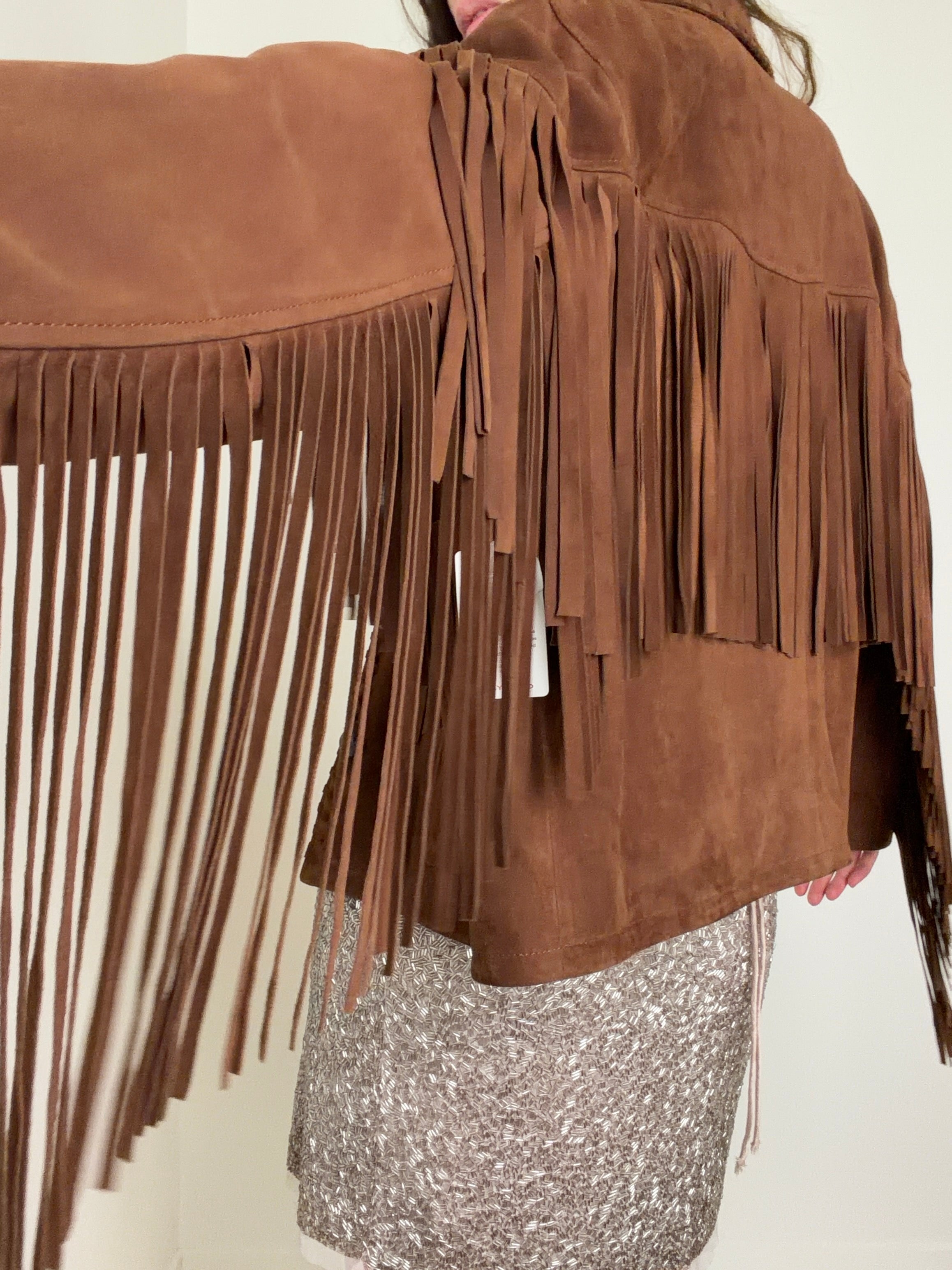 Brown Suede Fringed Jacket