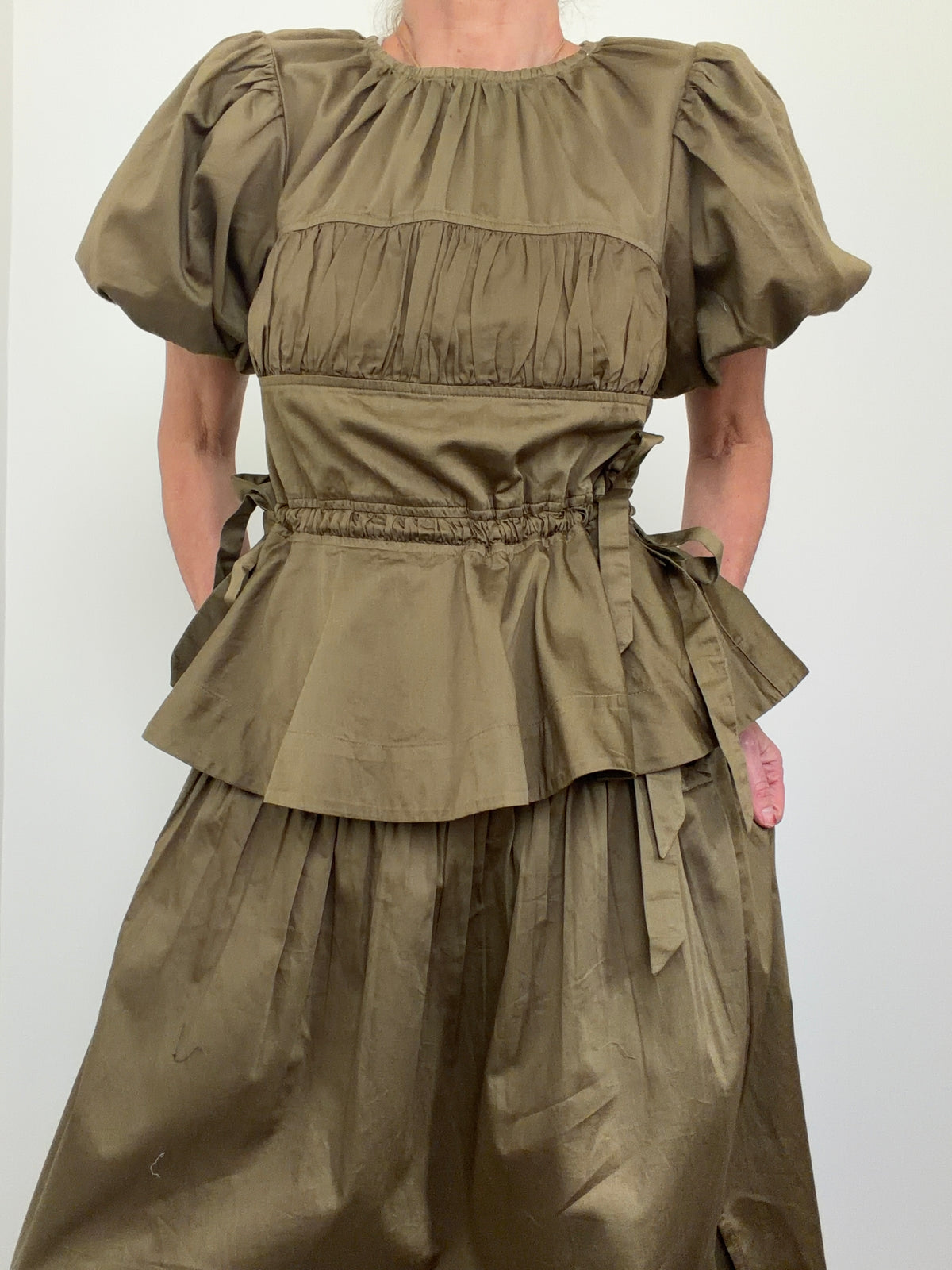 Josie Olive Tie Top