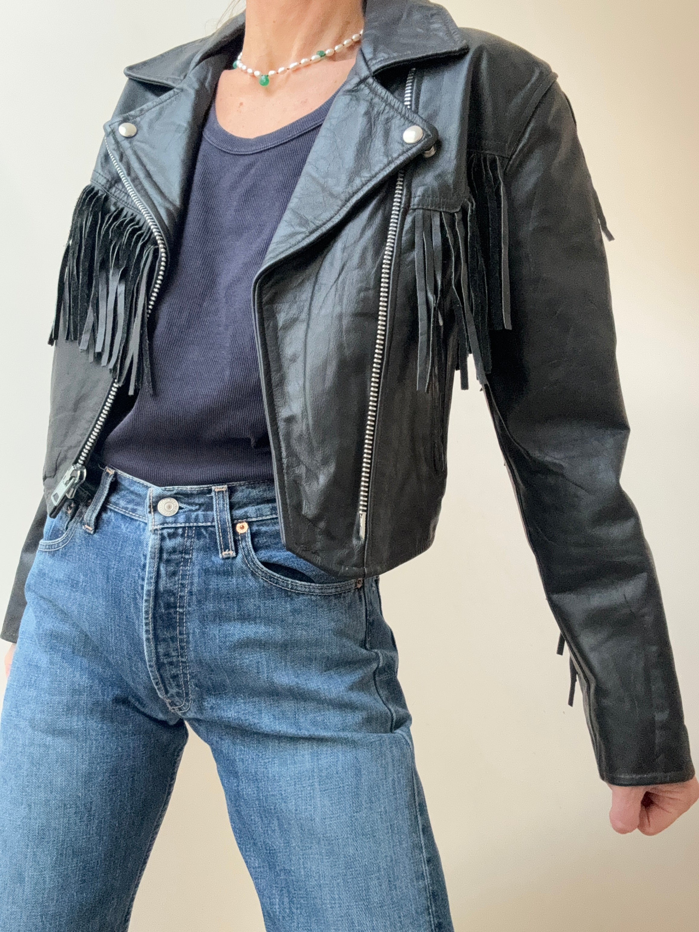 Fidelity Leather Tassel Jacket