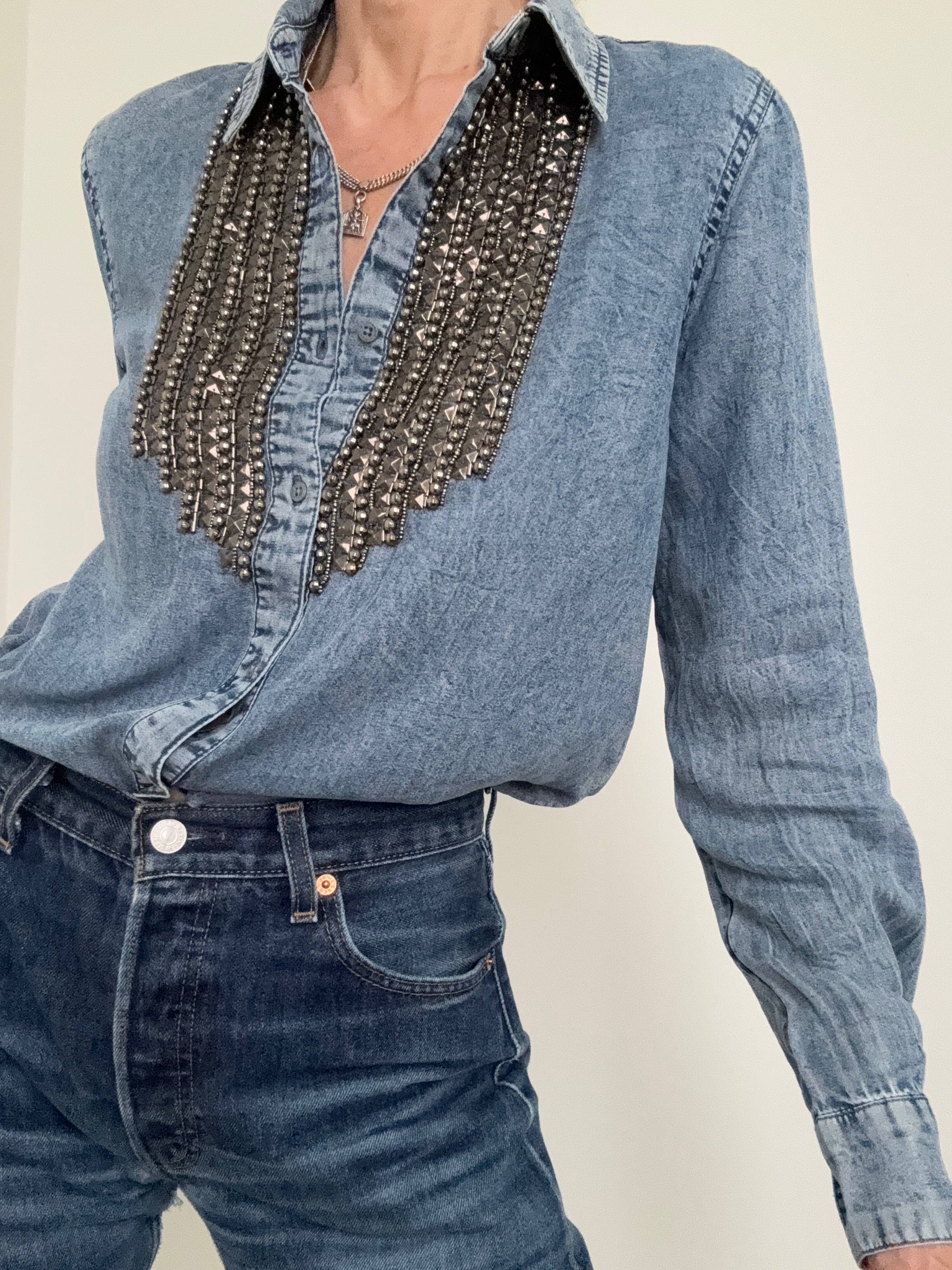 Camisa Metallic Denim