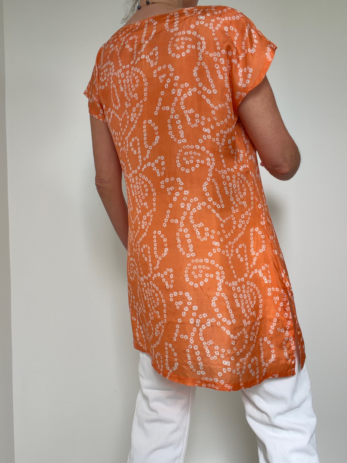 Bandhani Silk Kaftan Sunset