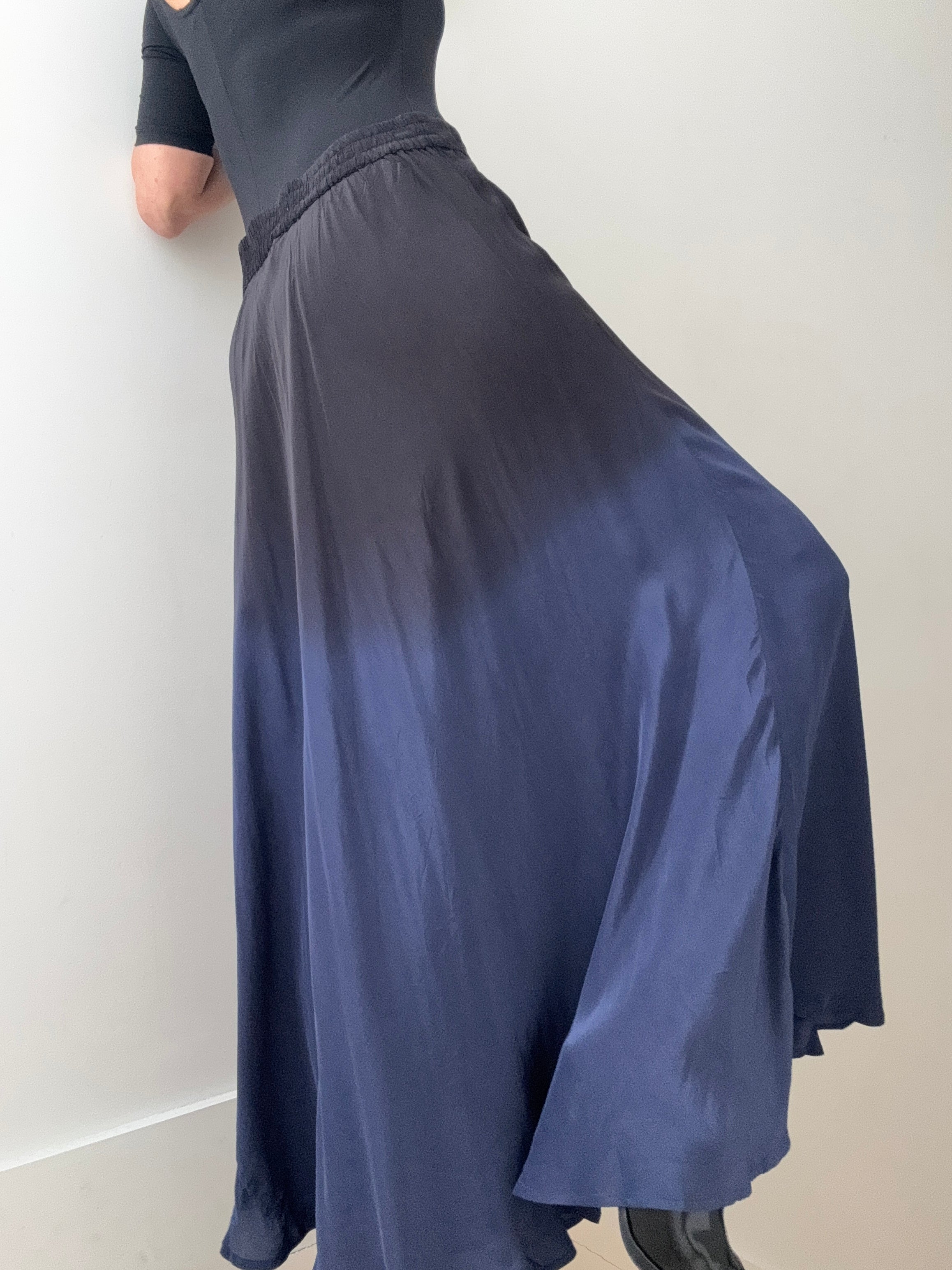 Silk Cezanne Skirt Ombre Blue
