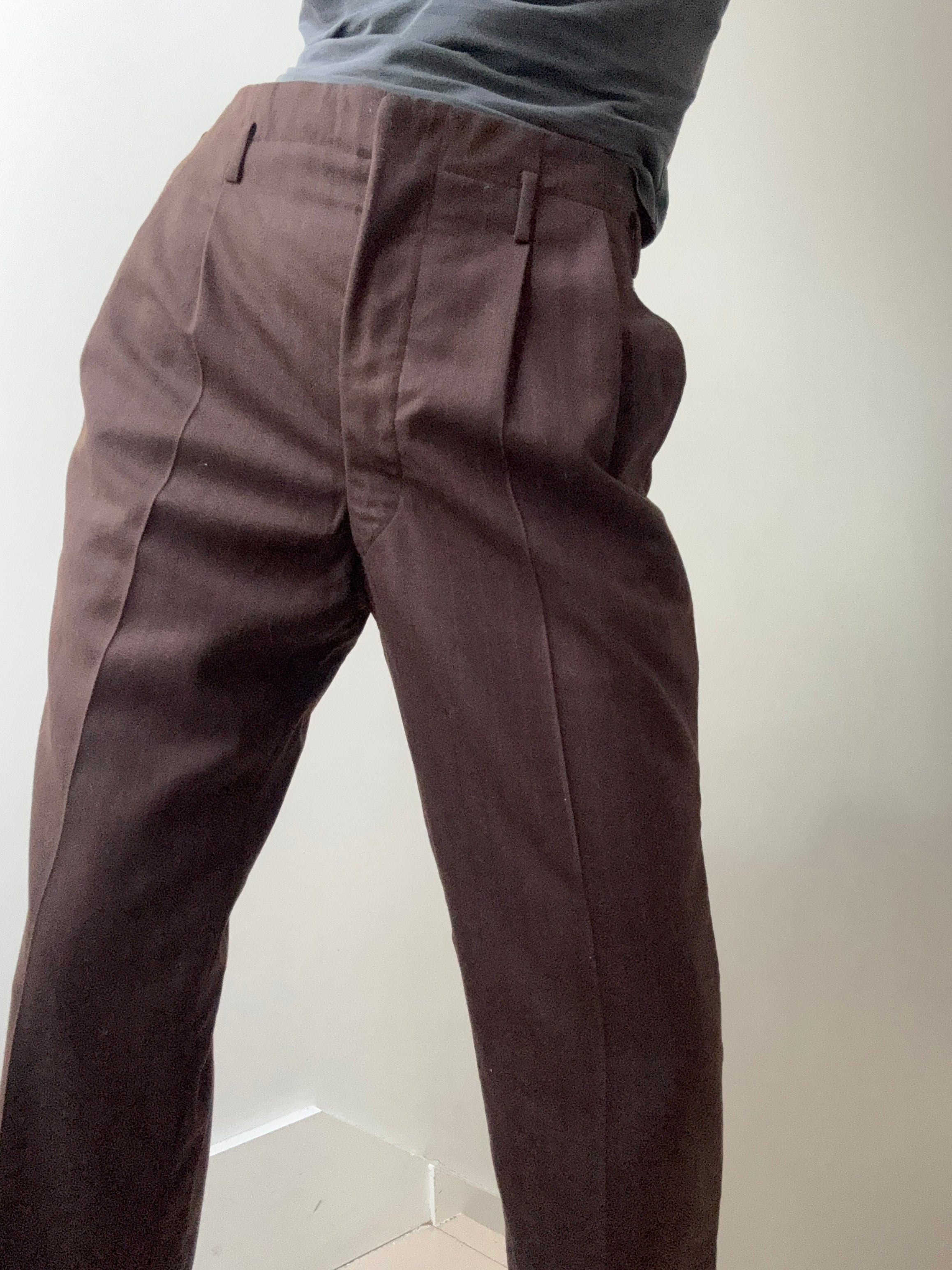 Vintage Chocolate Pants With Red Stripe