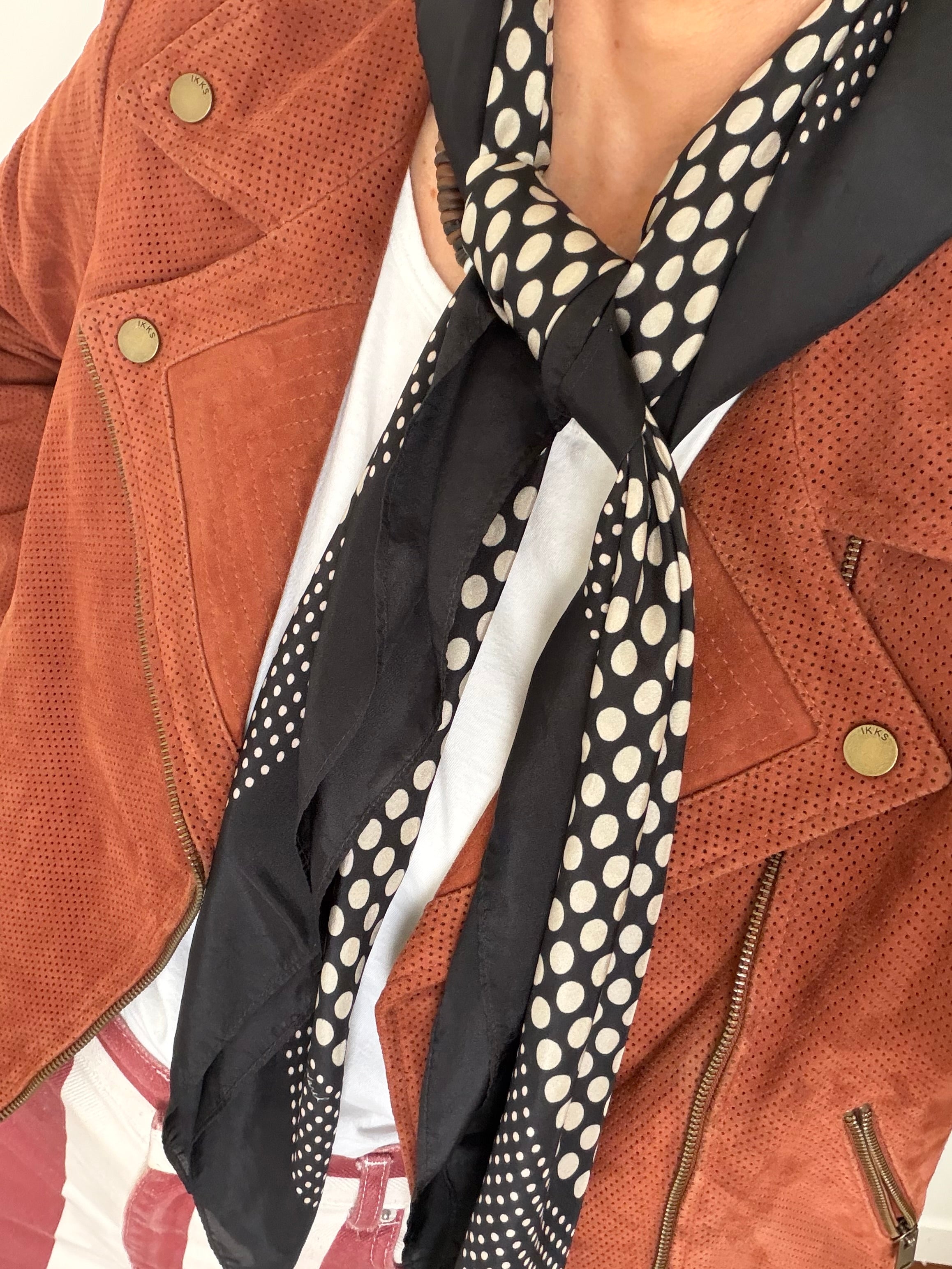 Polka Dot Silk Scarf