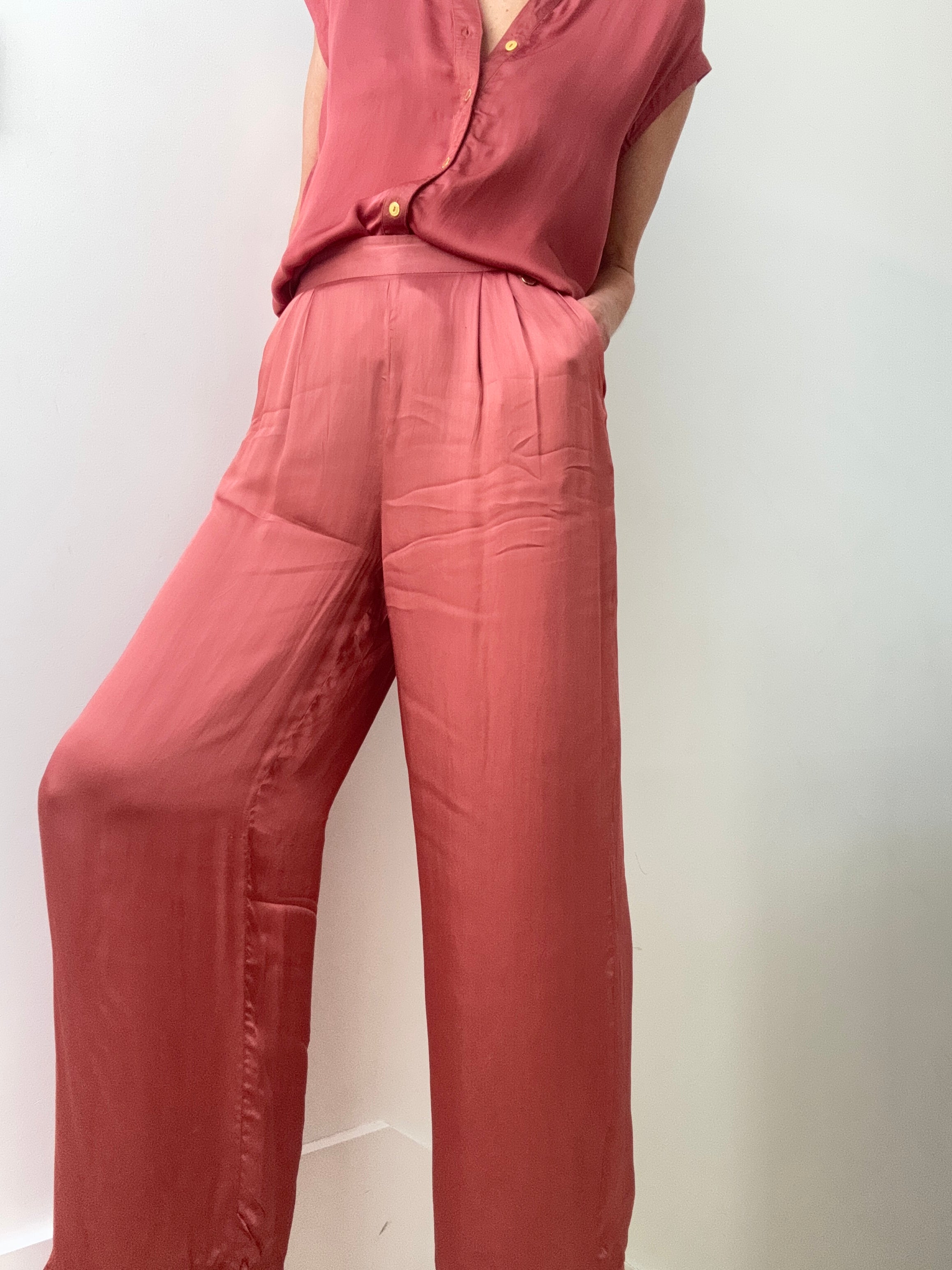 Wide Leg Pants Rust