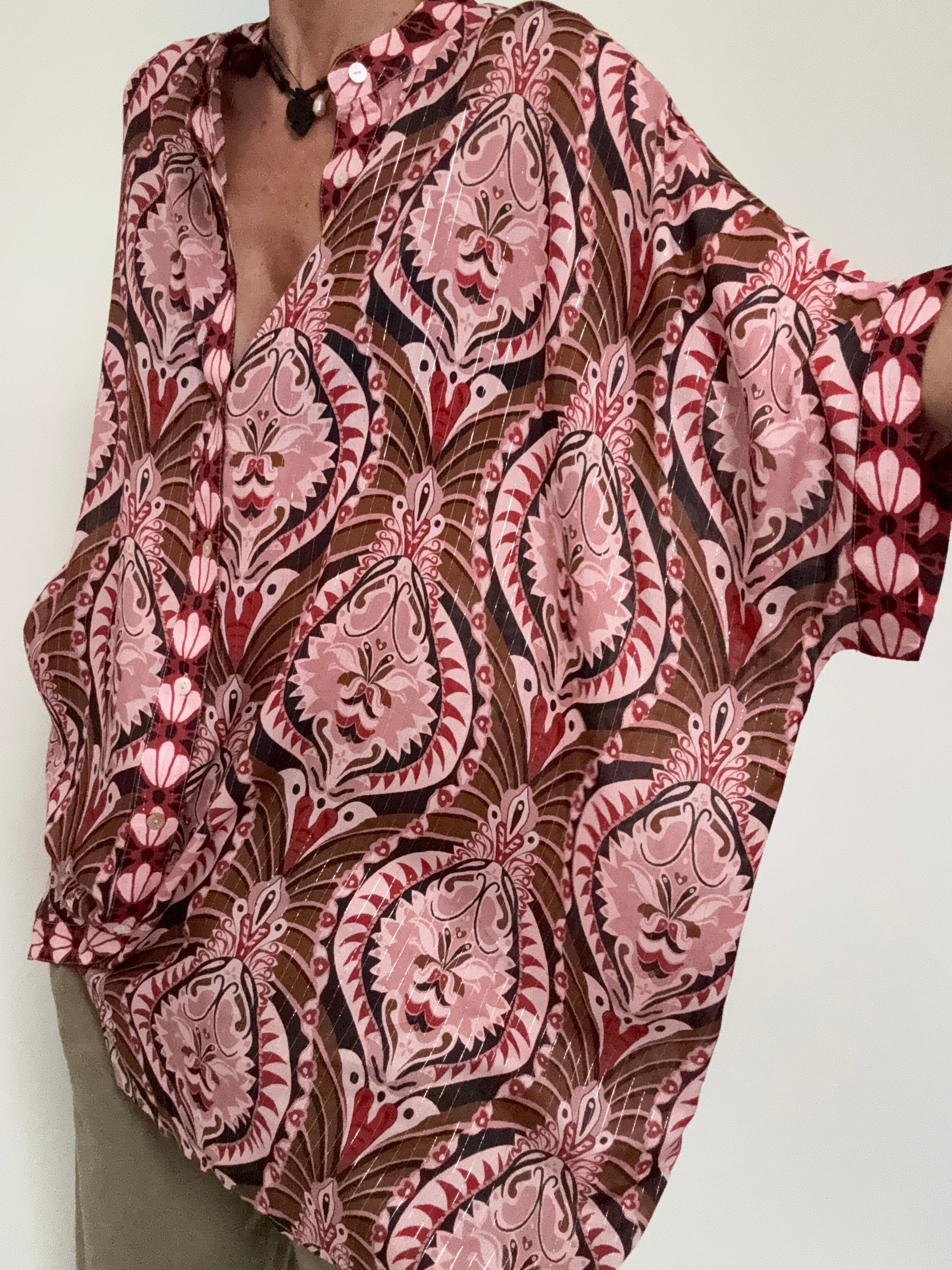 Pineapple Jewelry Metallic Thread Shirt | Shirts