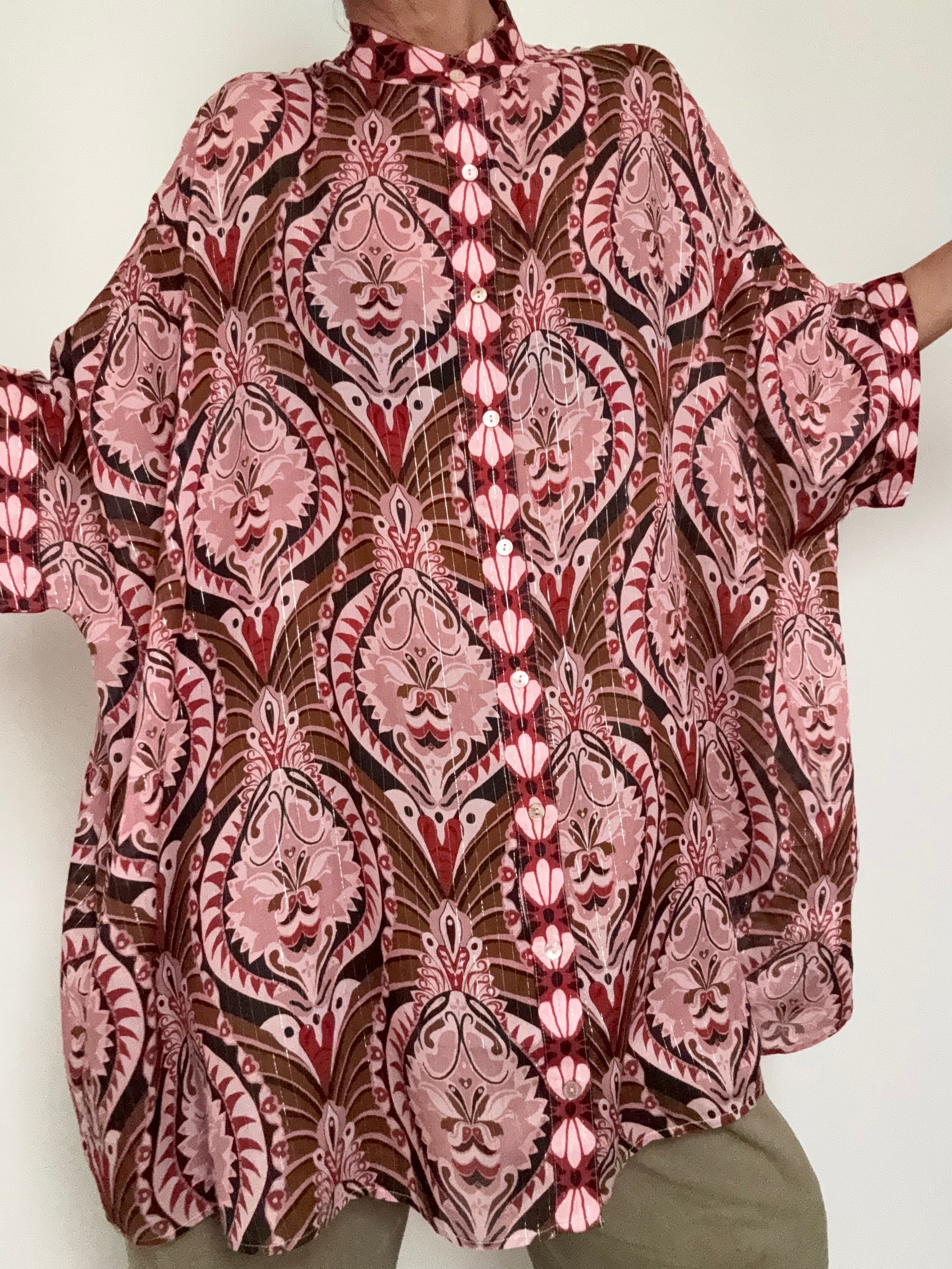 Pineapple Jewelry Metallic Thread Shirt | Shirts
