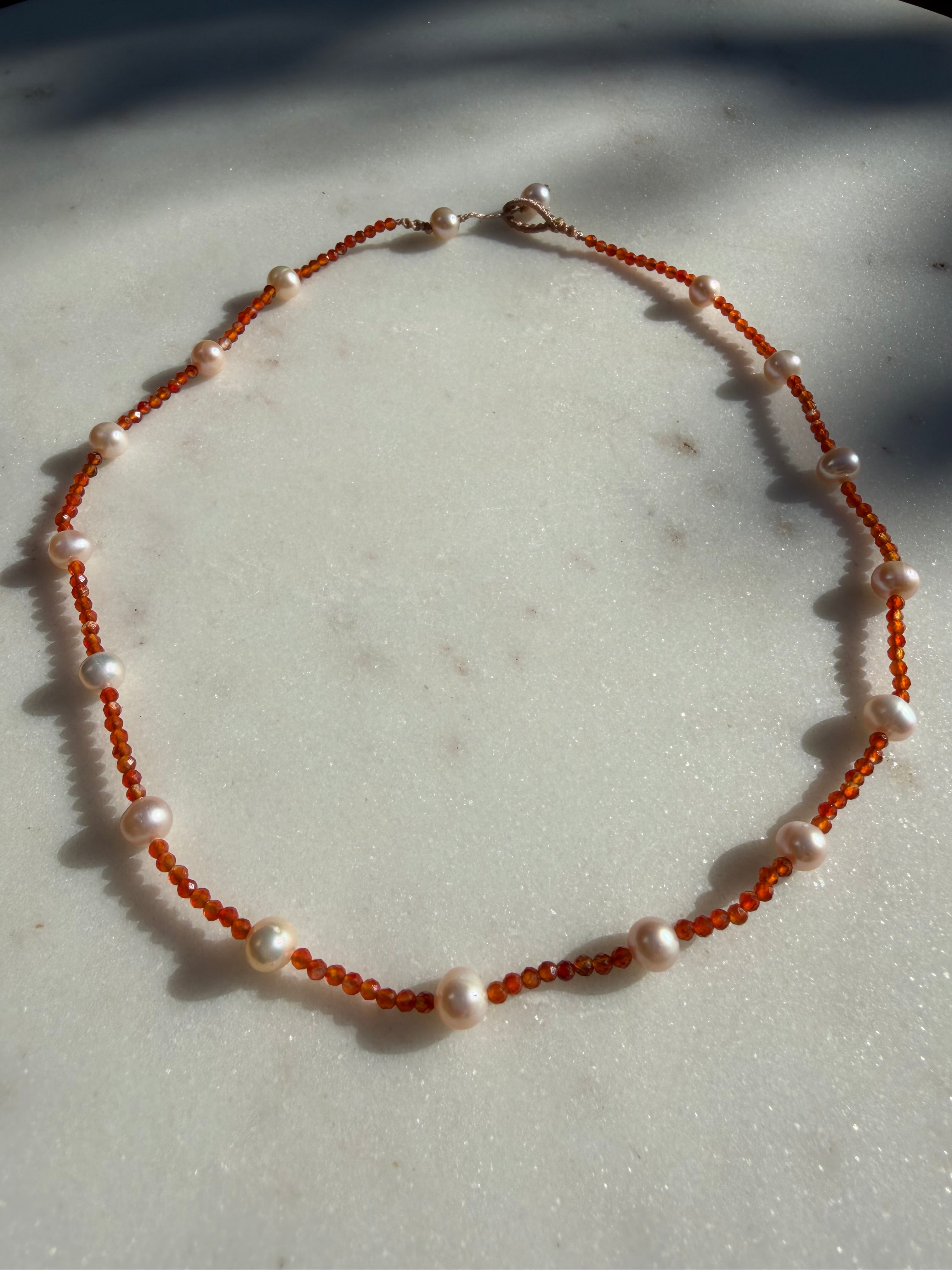 Golden Hour Pearl Necklace