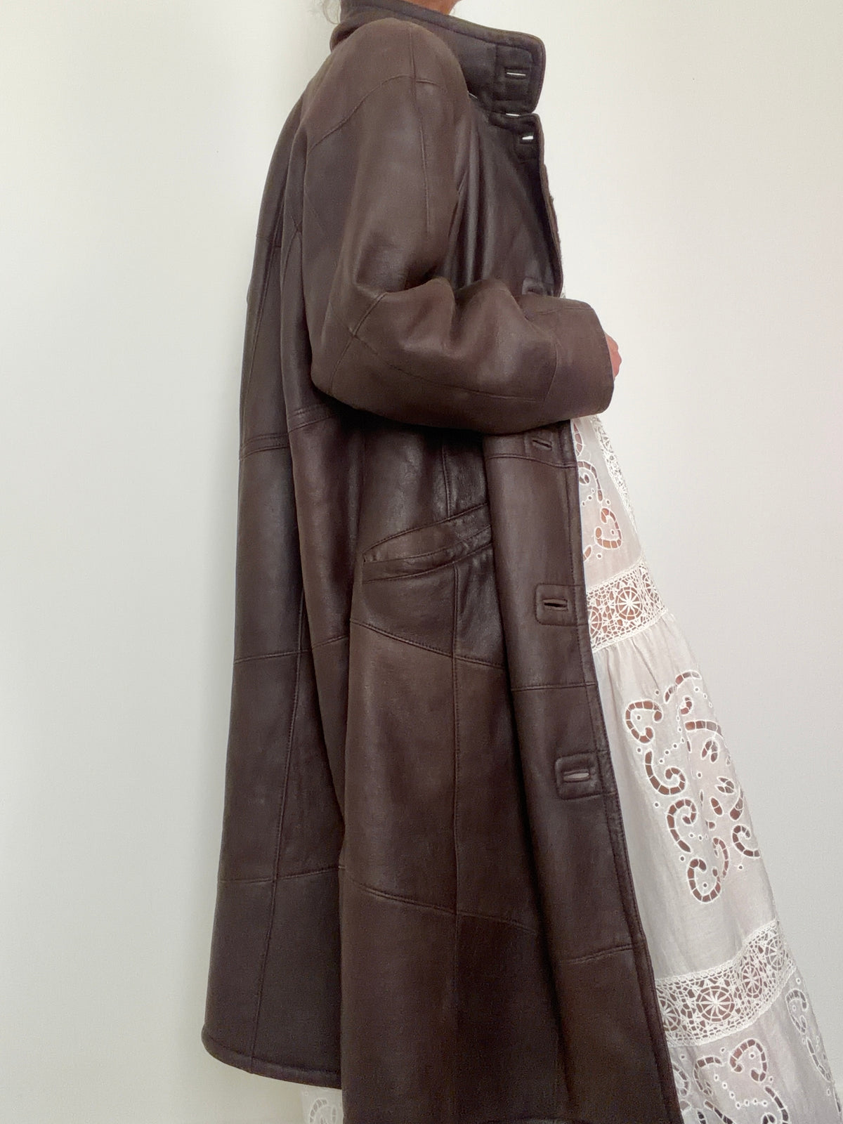 Vintage 80,s Shearling Maxi Coat