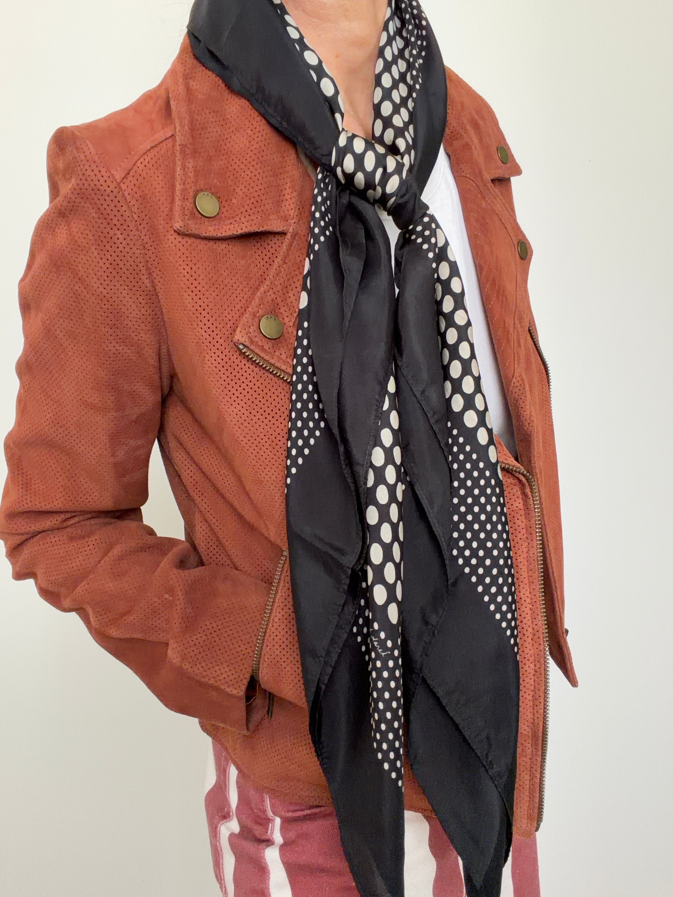 Polka Dot Silk Scarf
