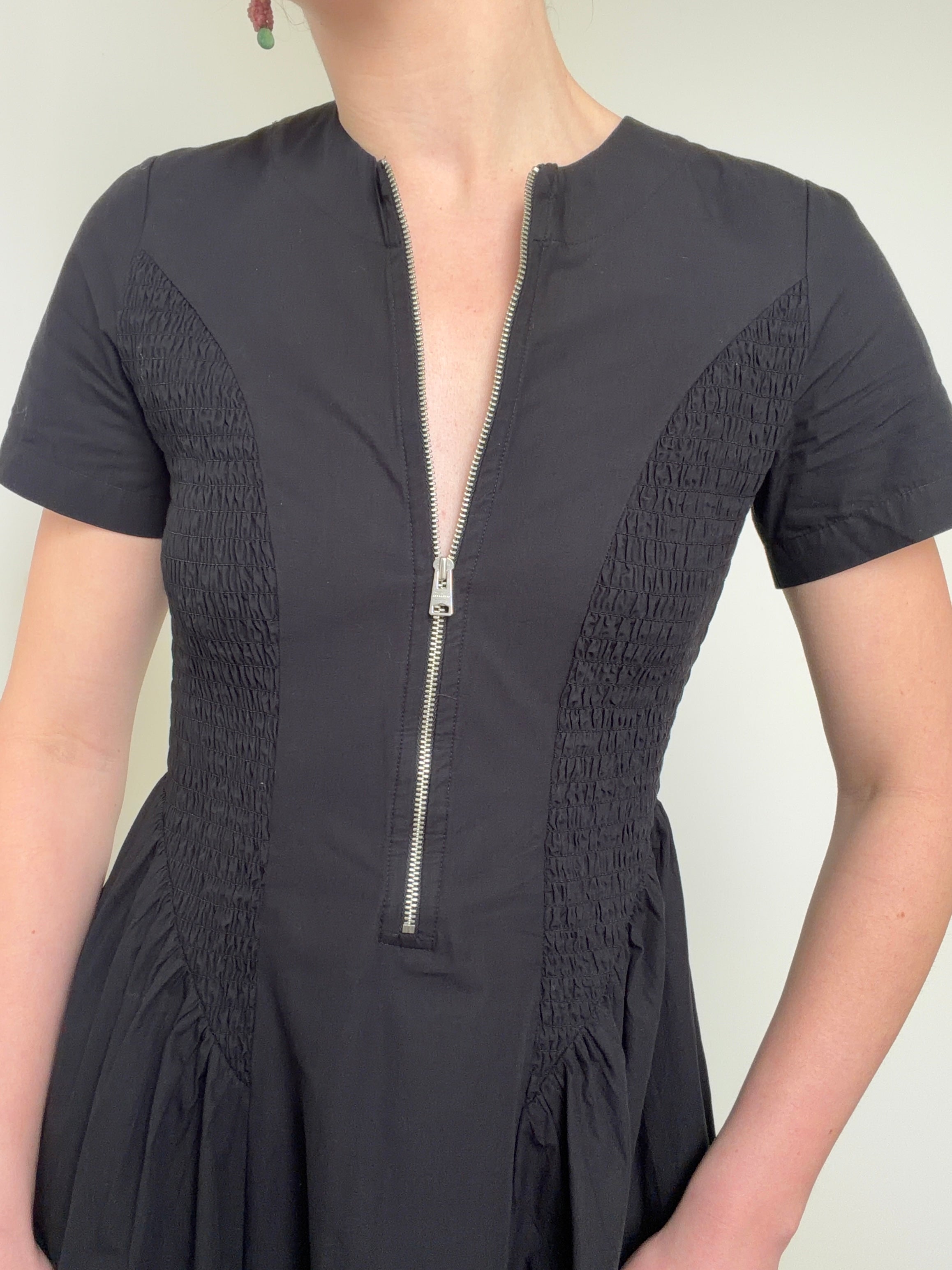 Sheena Cotton Midi Dress Black