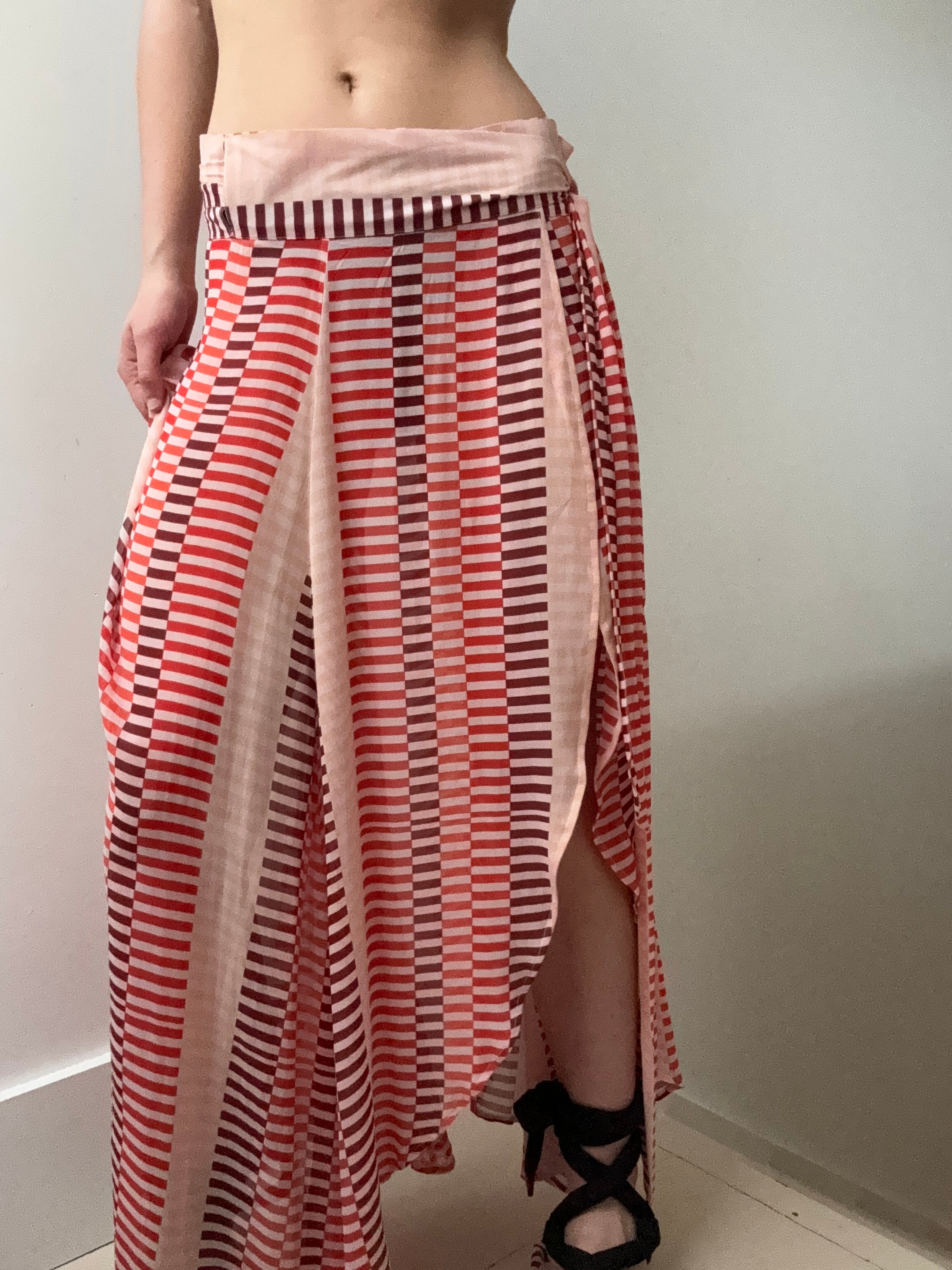 Evarae Silk Wrap Skirt Geometric