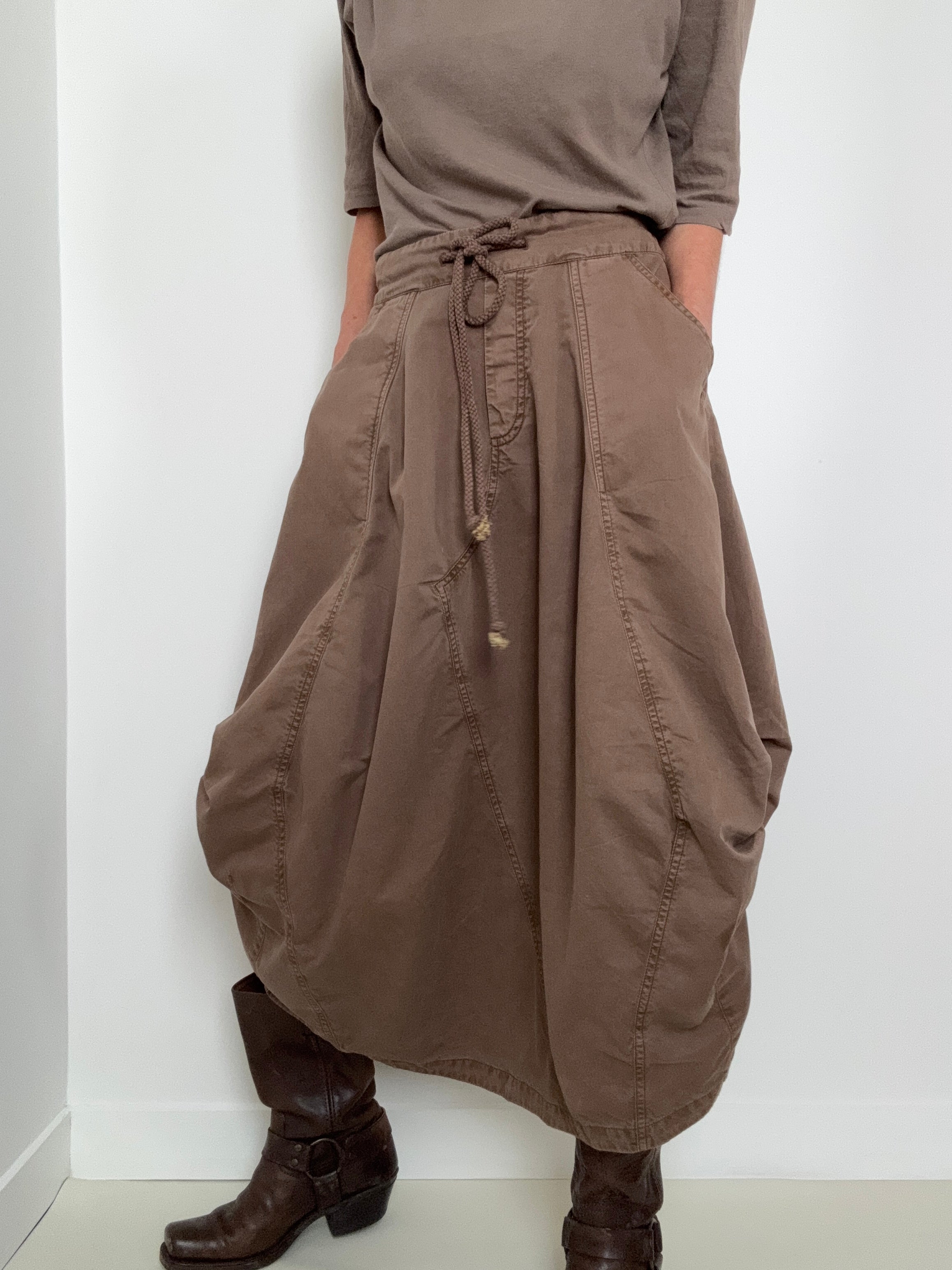 Willow Poplin Maxi Skirt Chocolate