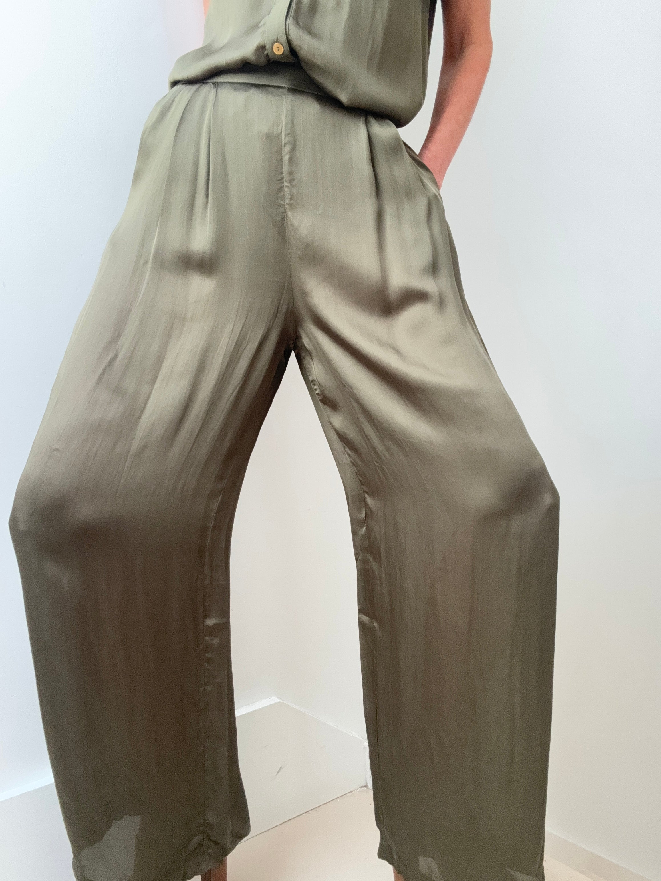 Wide Leg Pants Khaki