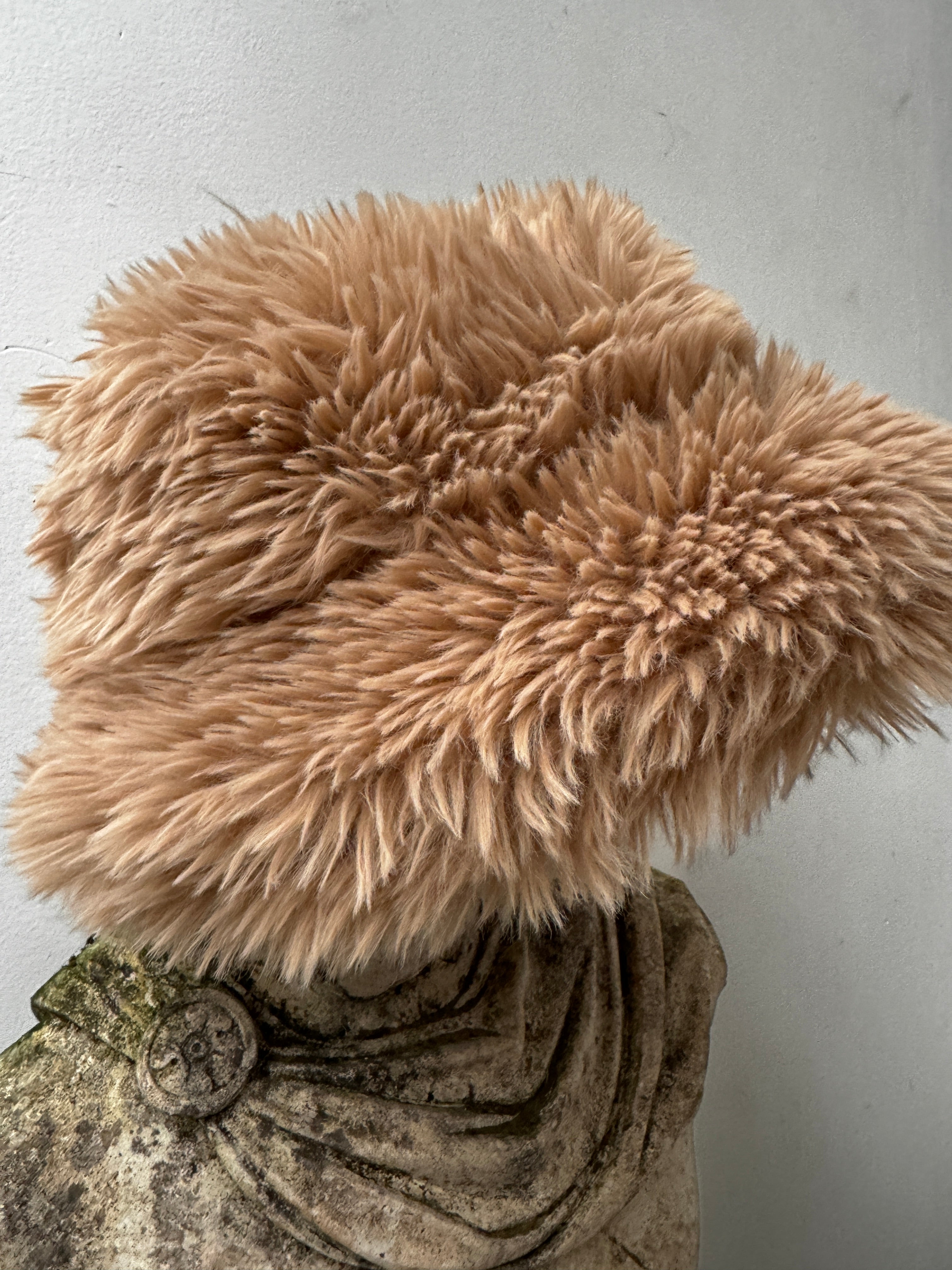 Faux Fur Bucket Hat Natural