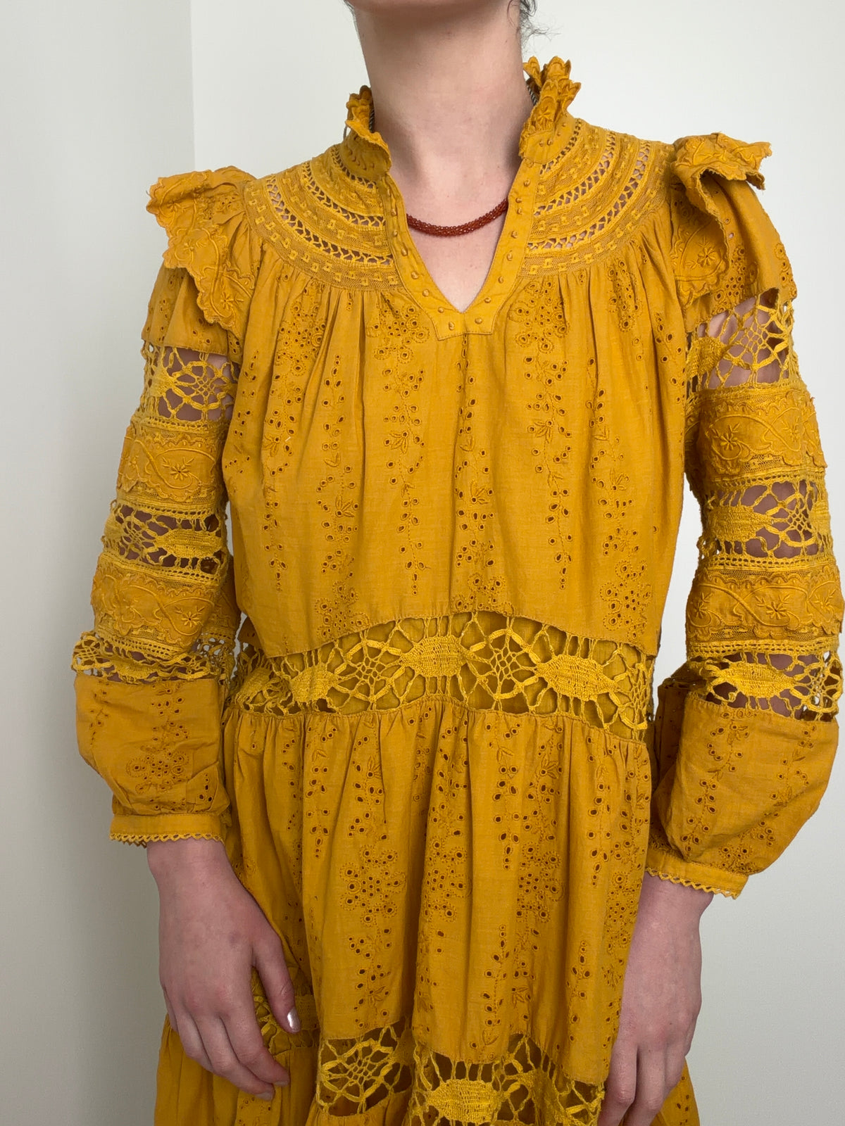 Marigold Prairie Lace Mini Dress