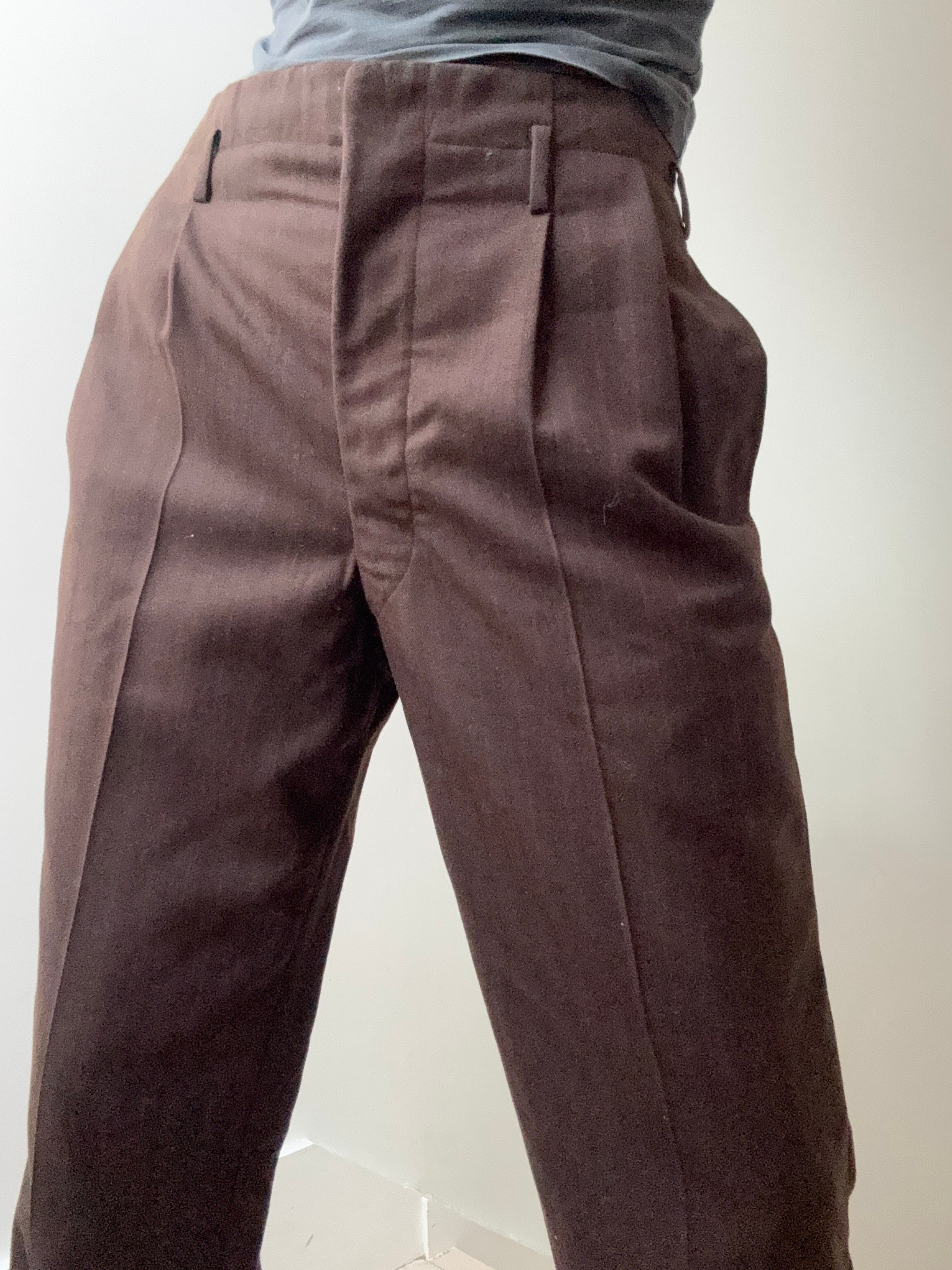 Vintage Chocolate Pants With Red Stripe