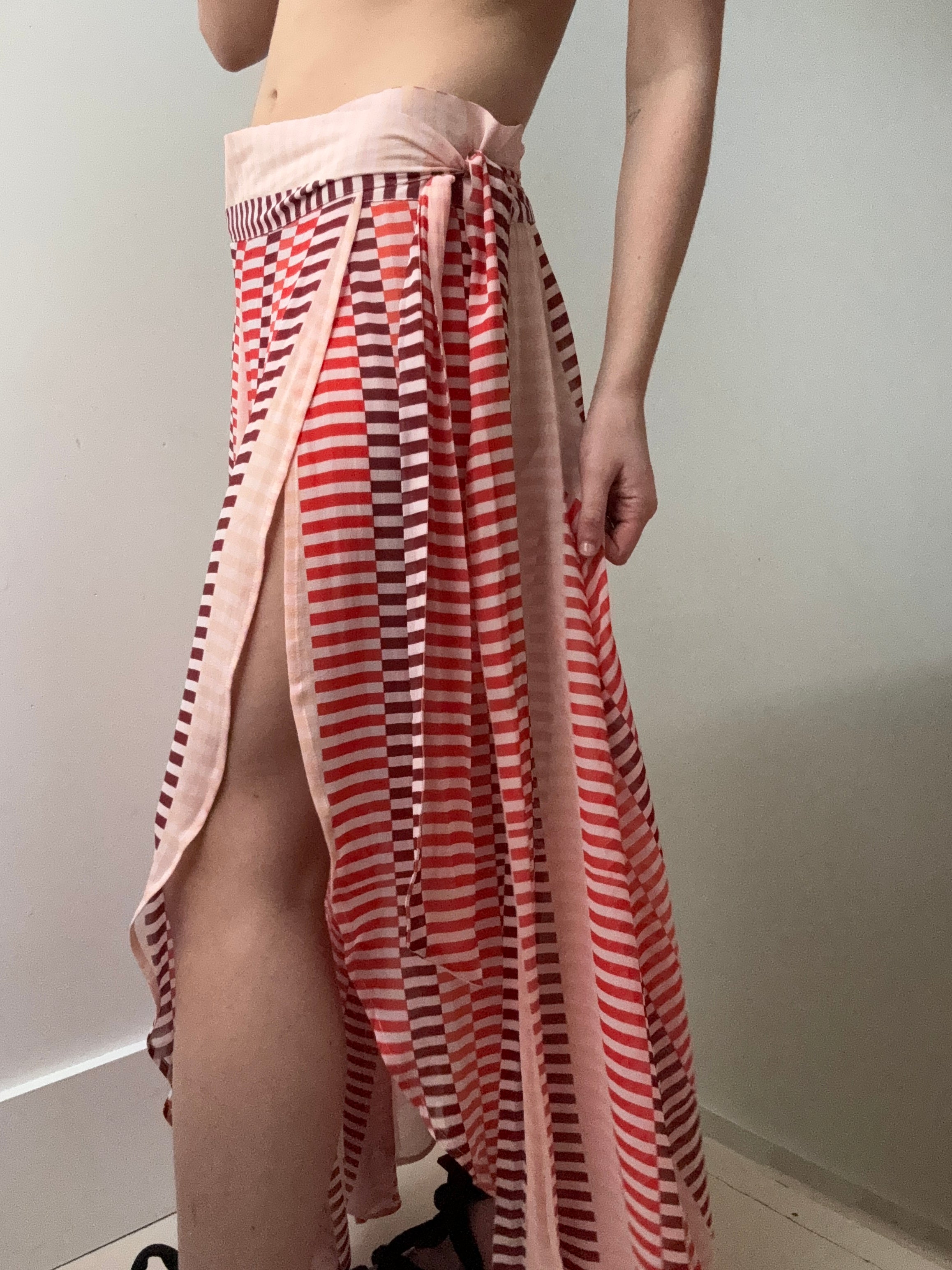 Evarae Silk Wrap Skirt Geometric