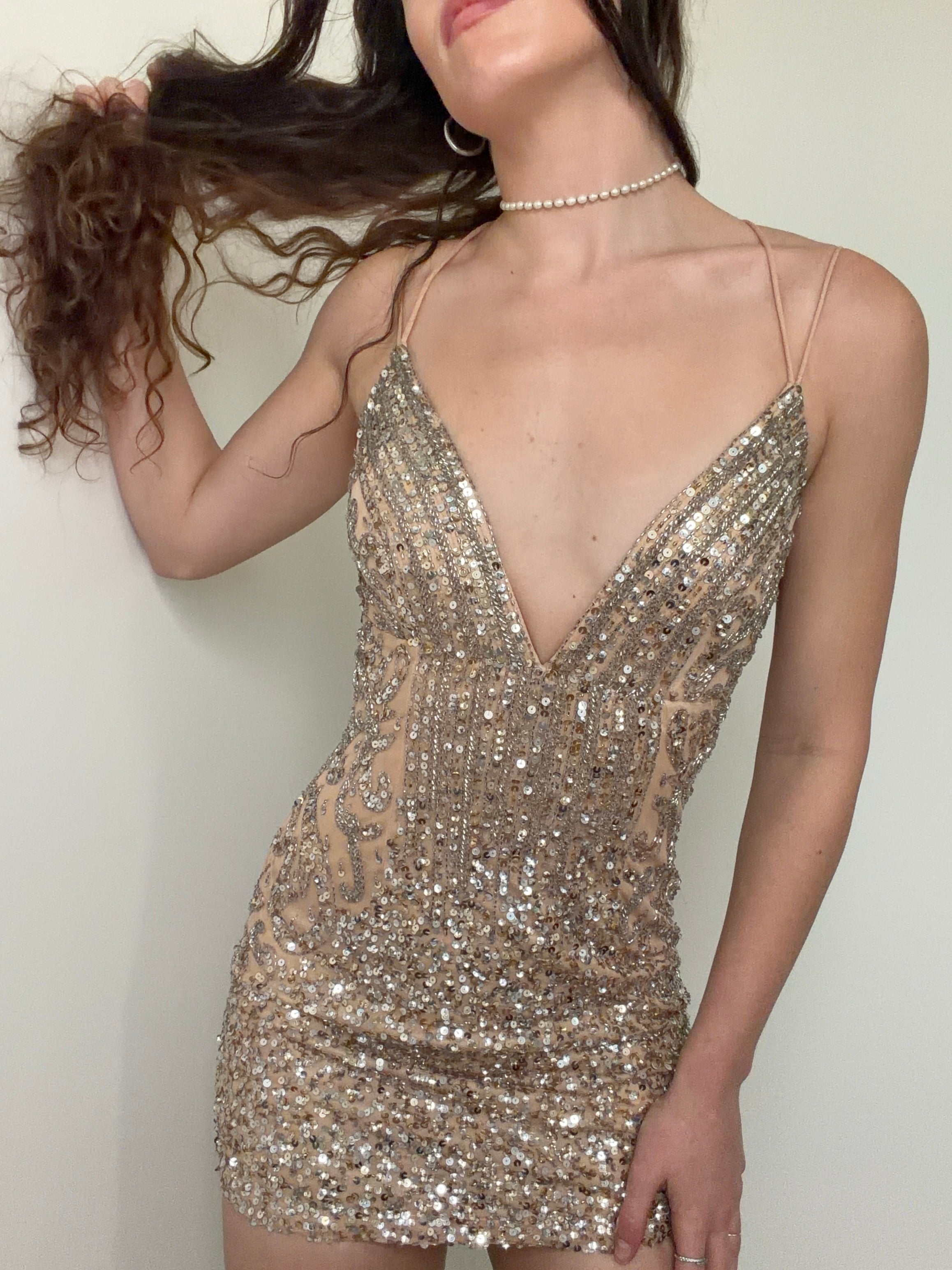 Dusty Rose Crossback Mini Dress