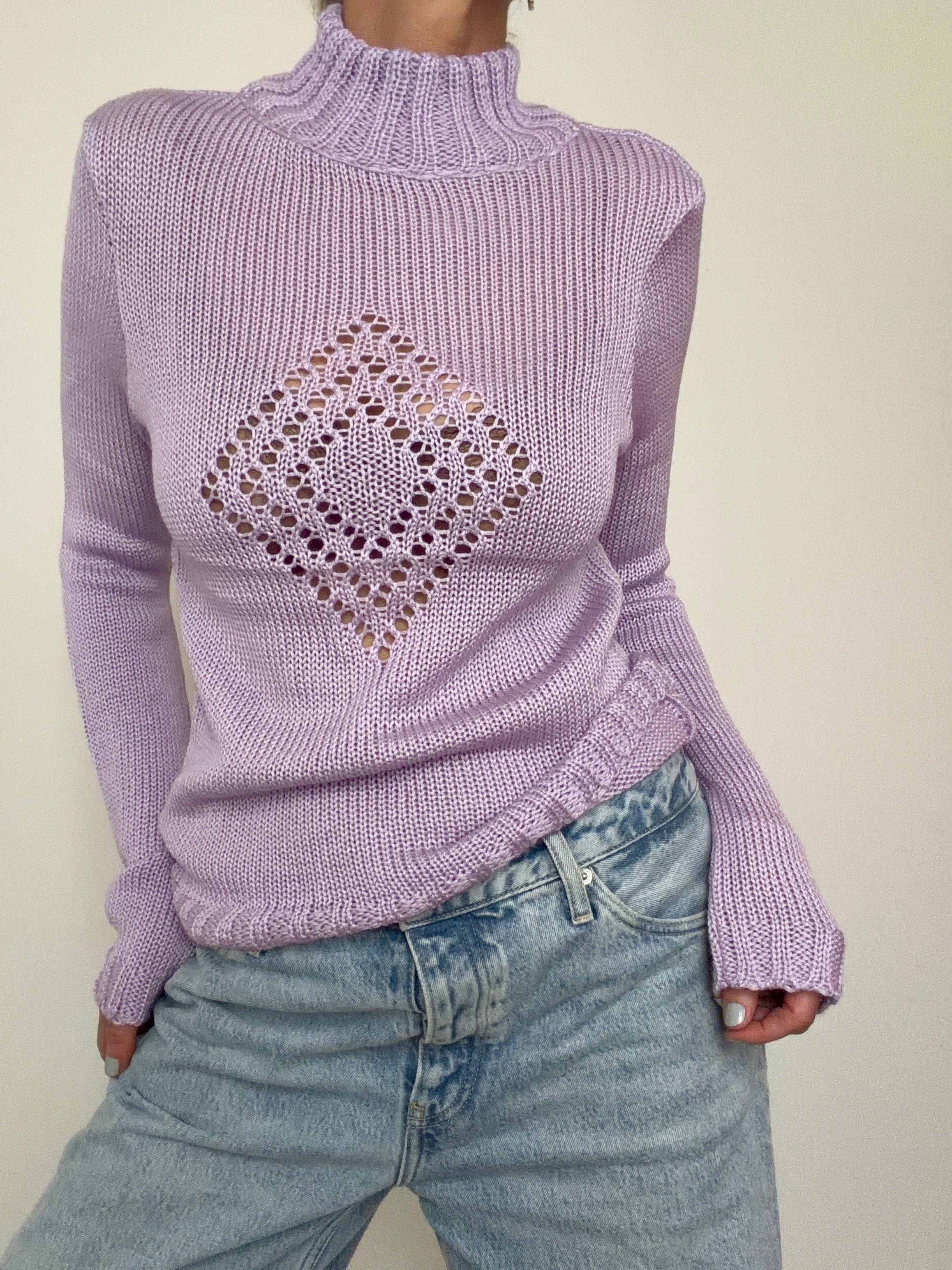 Lilac Diamond Knit
