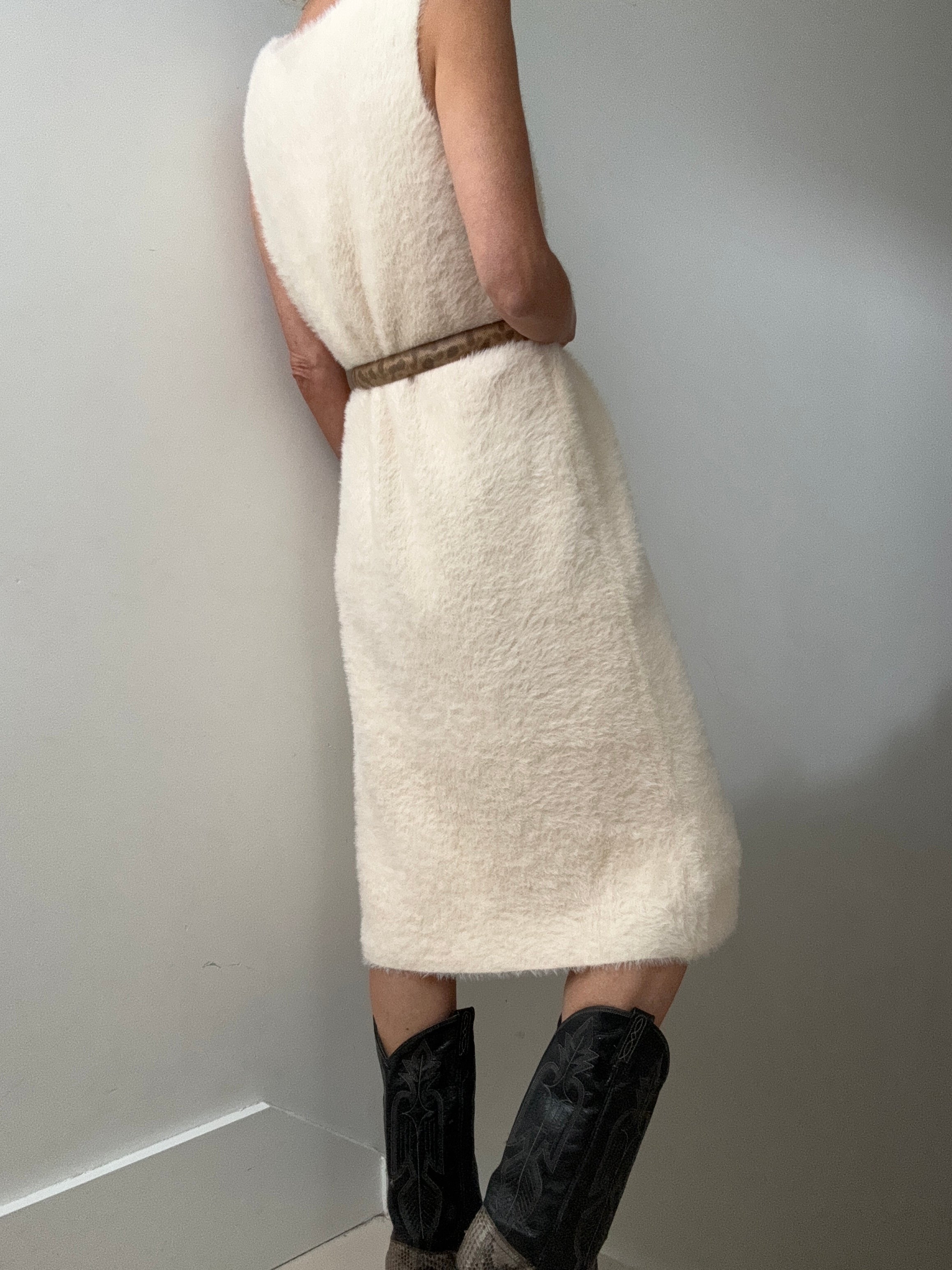 Soft Knit V Neck Dress Soft Blush
