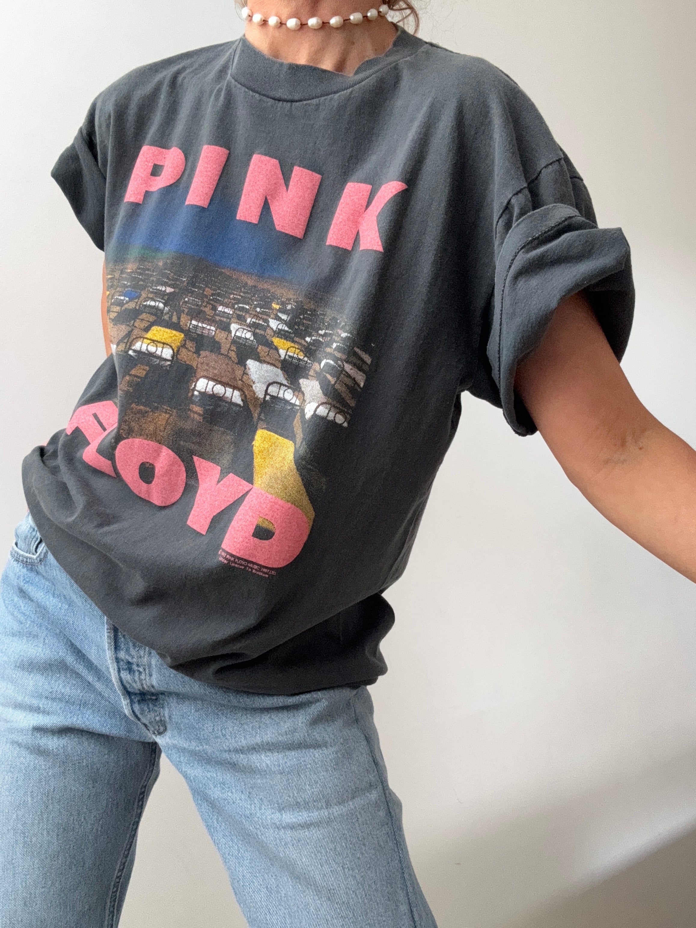 Vintage Style Tee Pink Floyd Black