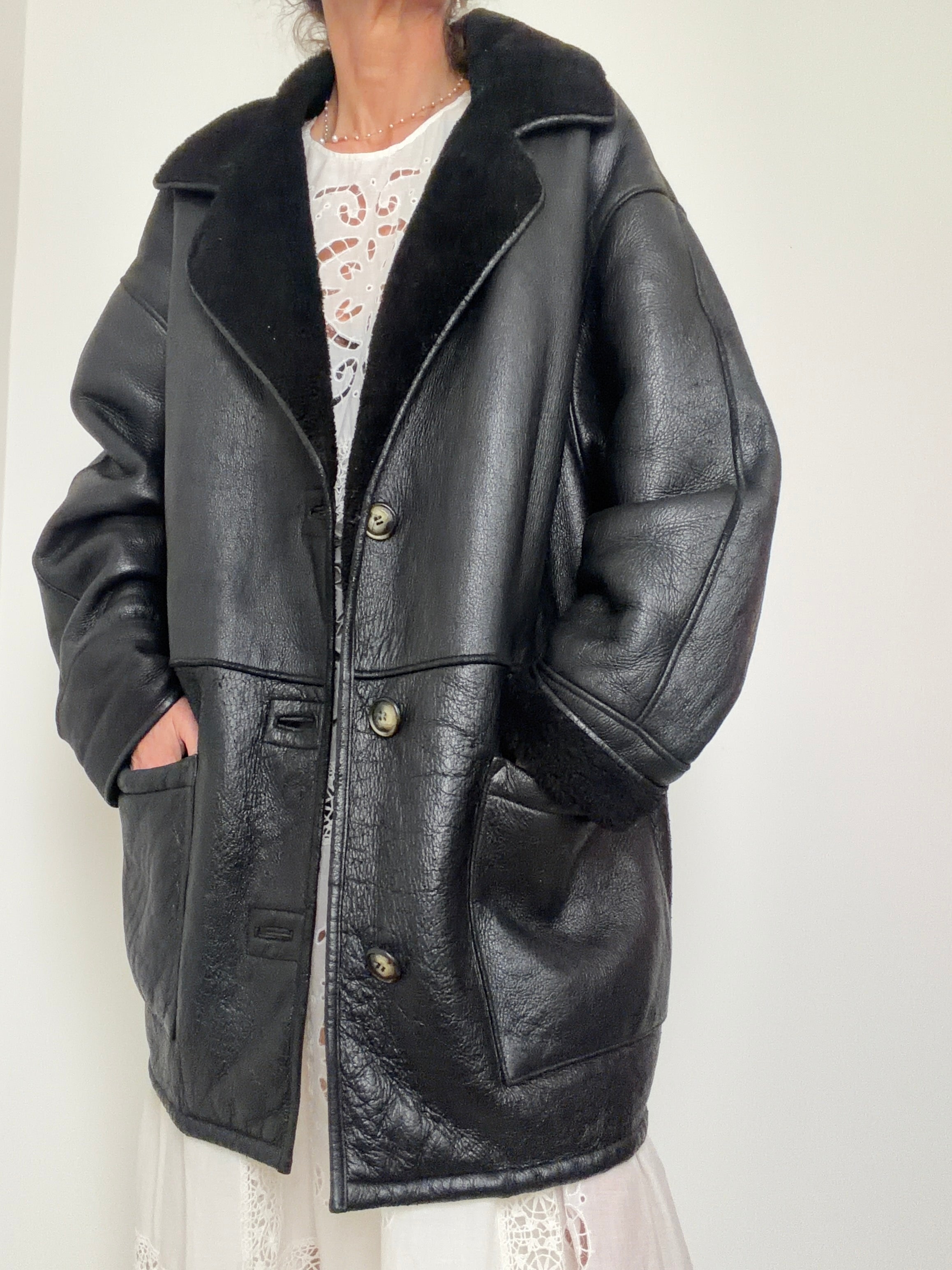 Black Vintage Shearling