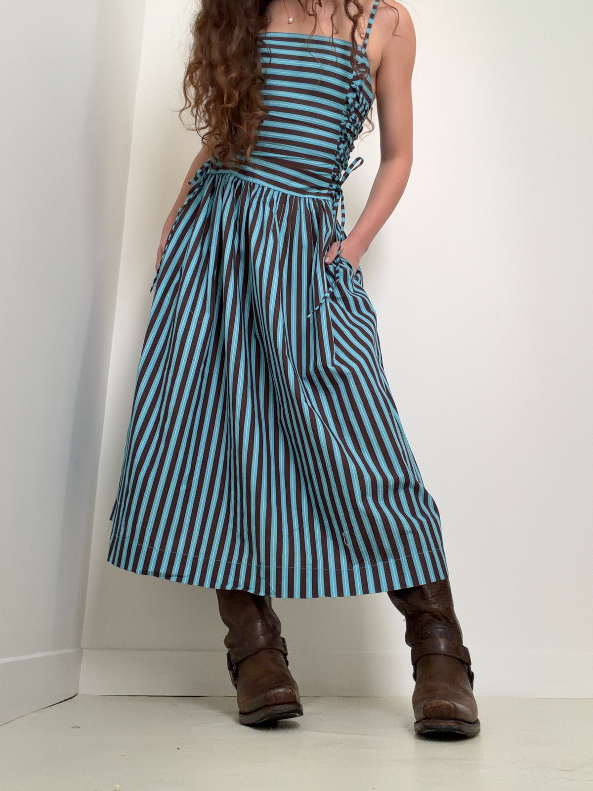 Angelina Stripe Midi Dress