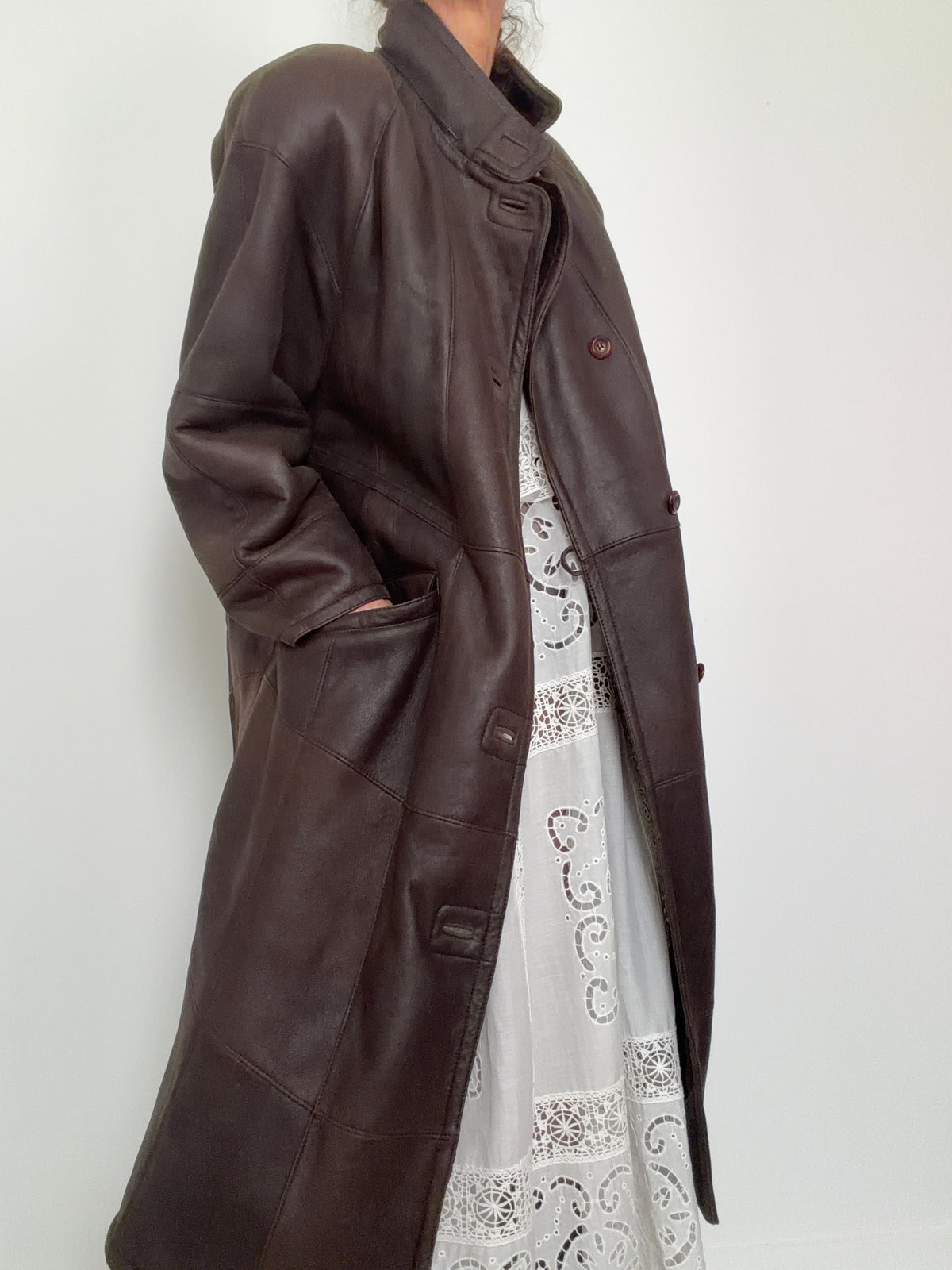 Vintage 80,s Shearling Maxi Coat