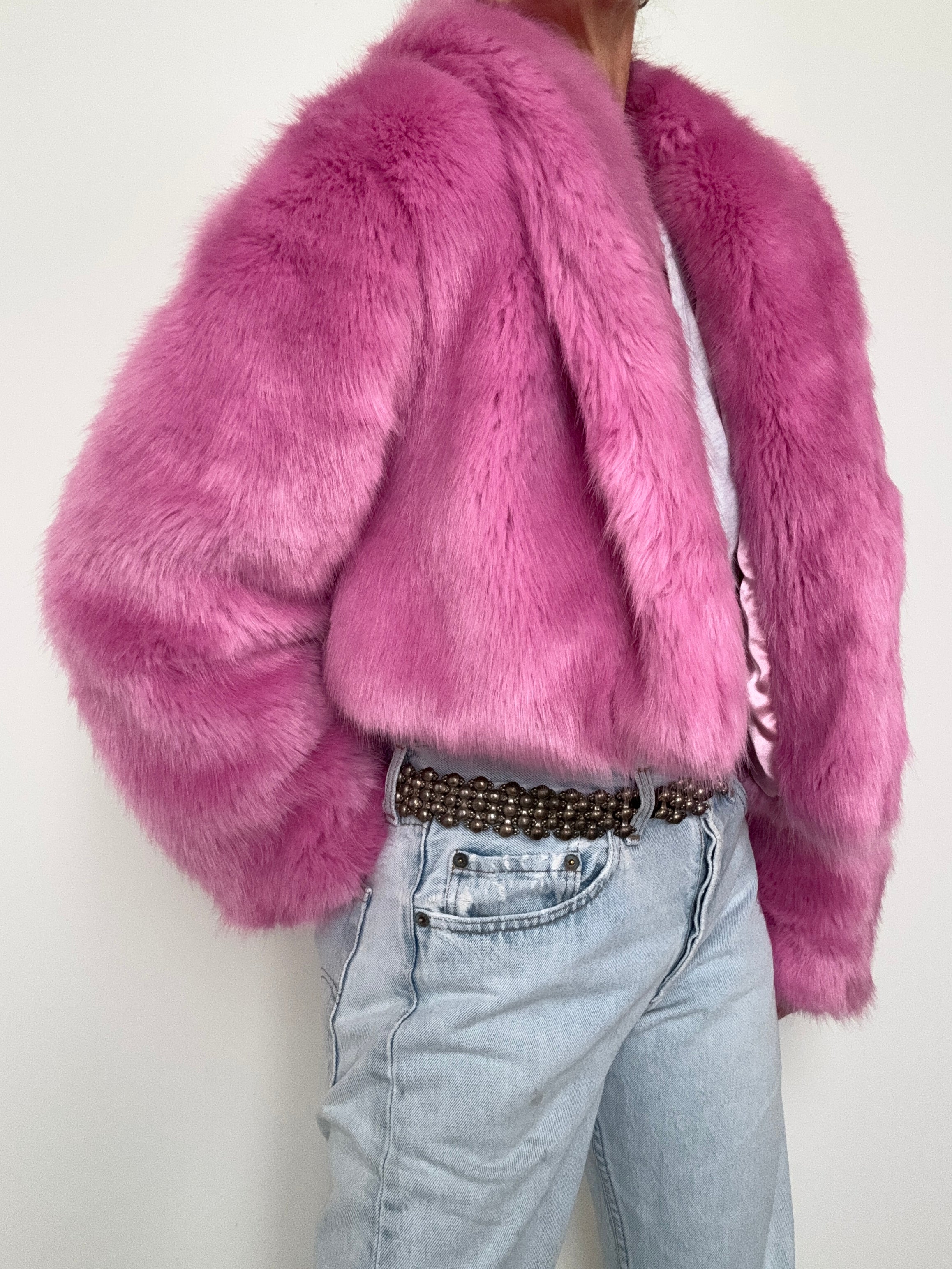 Lolly Pink Rabbit Fur