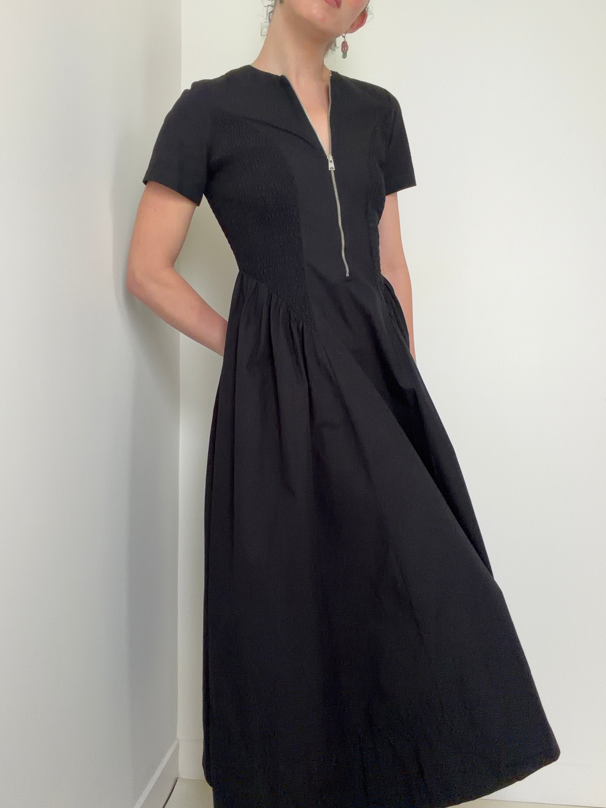 Sheena Cotton Midi Dress Black