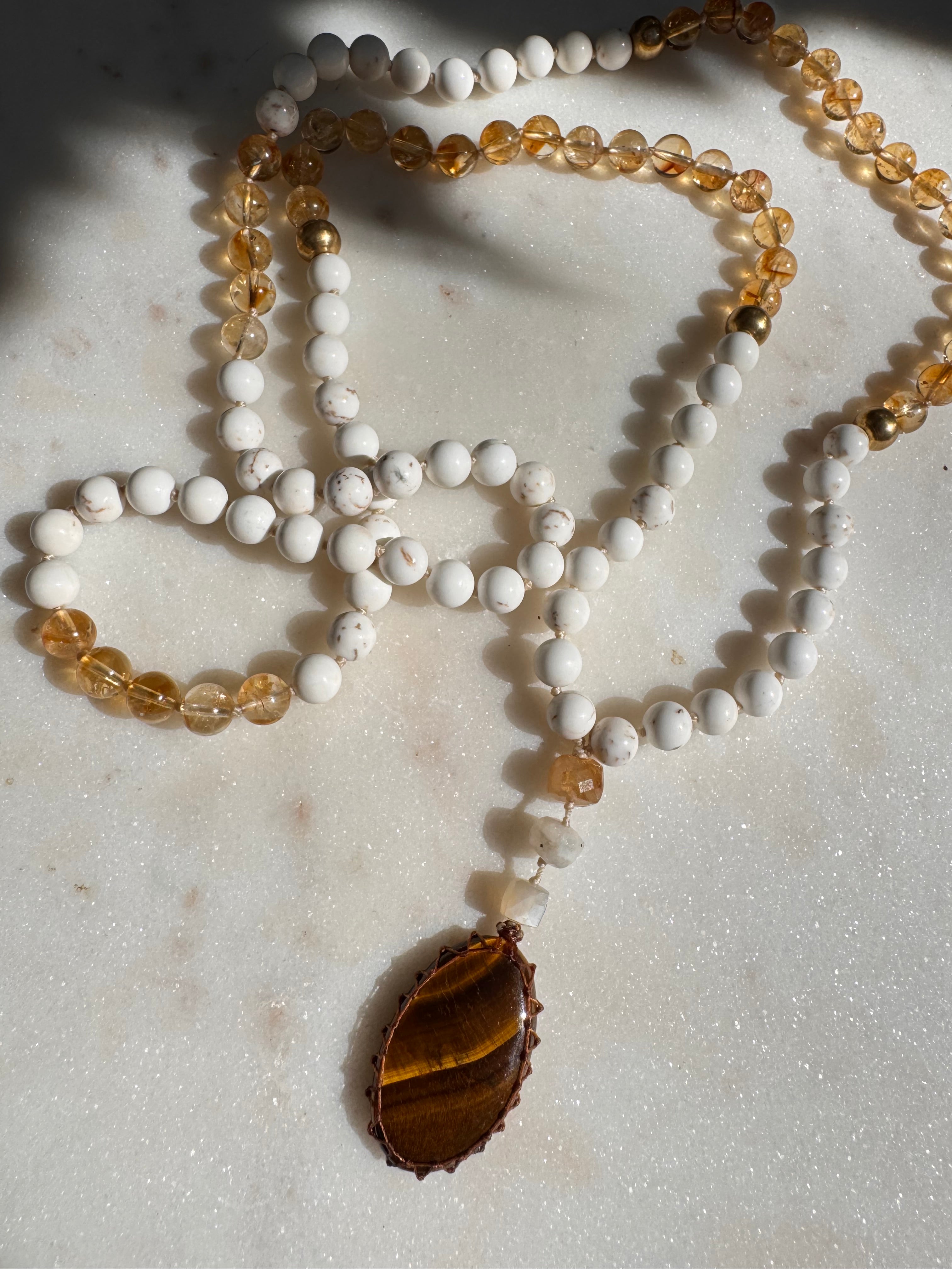 Brown Rhodochrosite With Citrine Mala