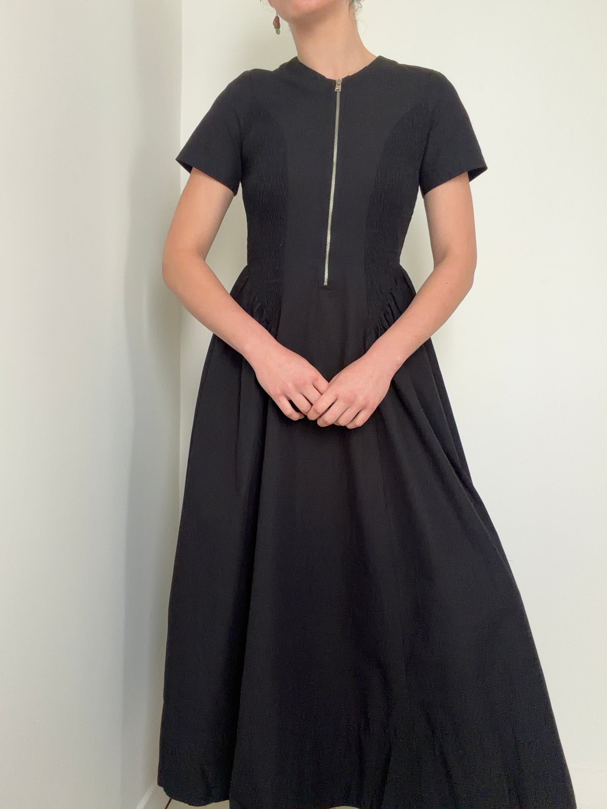 Sheena Cotton Midi Dress Black